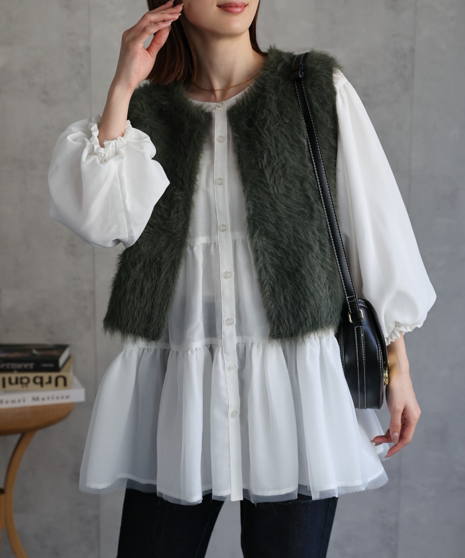 model：162cm 着用サイズ：F