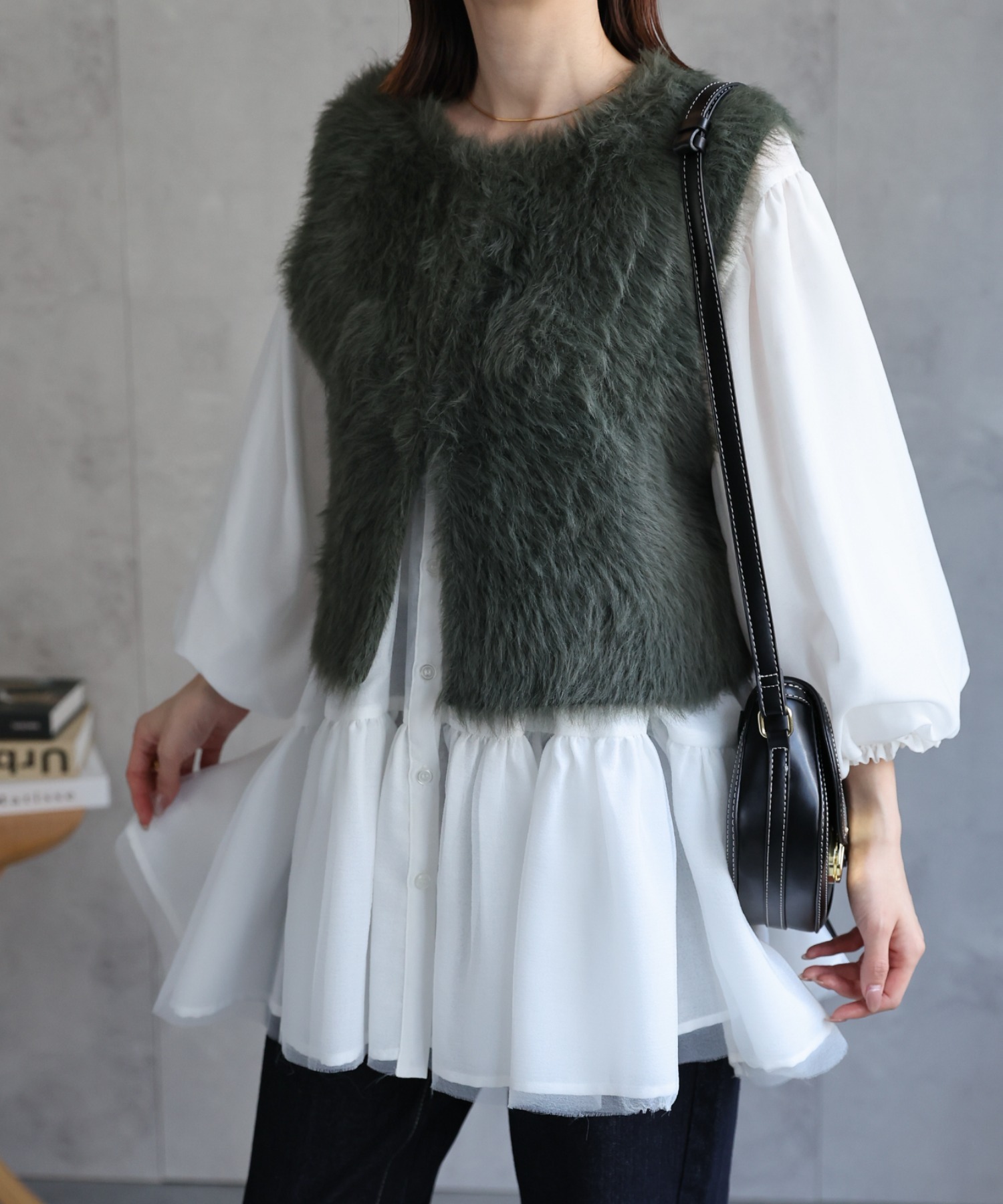 model：162cm 着用サイズ：F