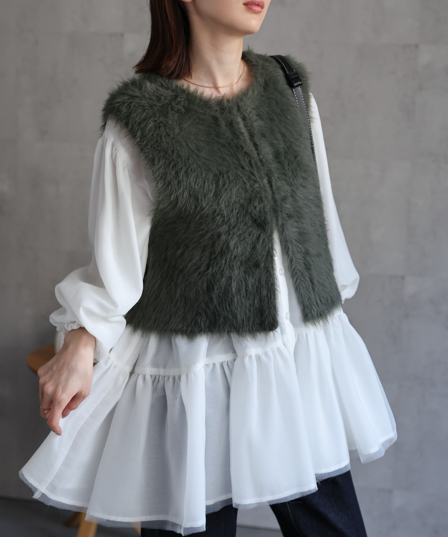 model：162cm 着用サイズ：F