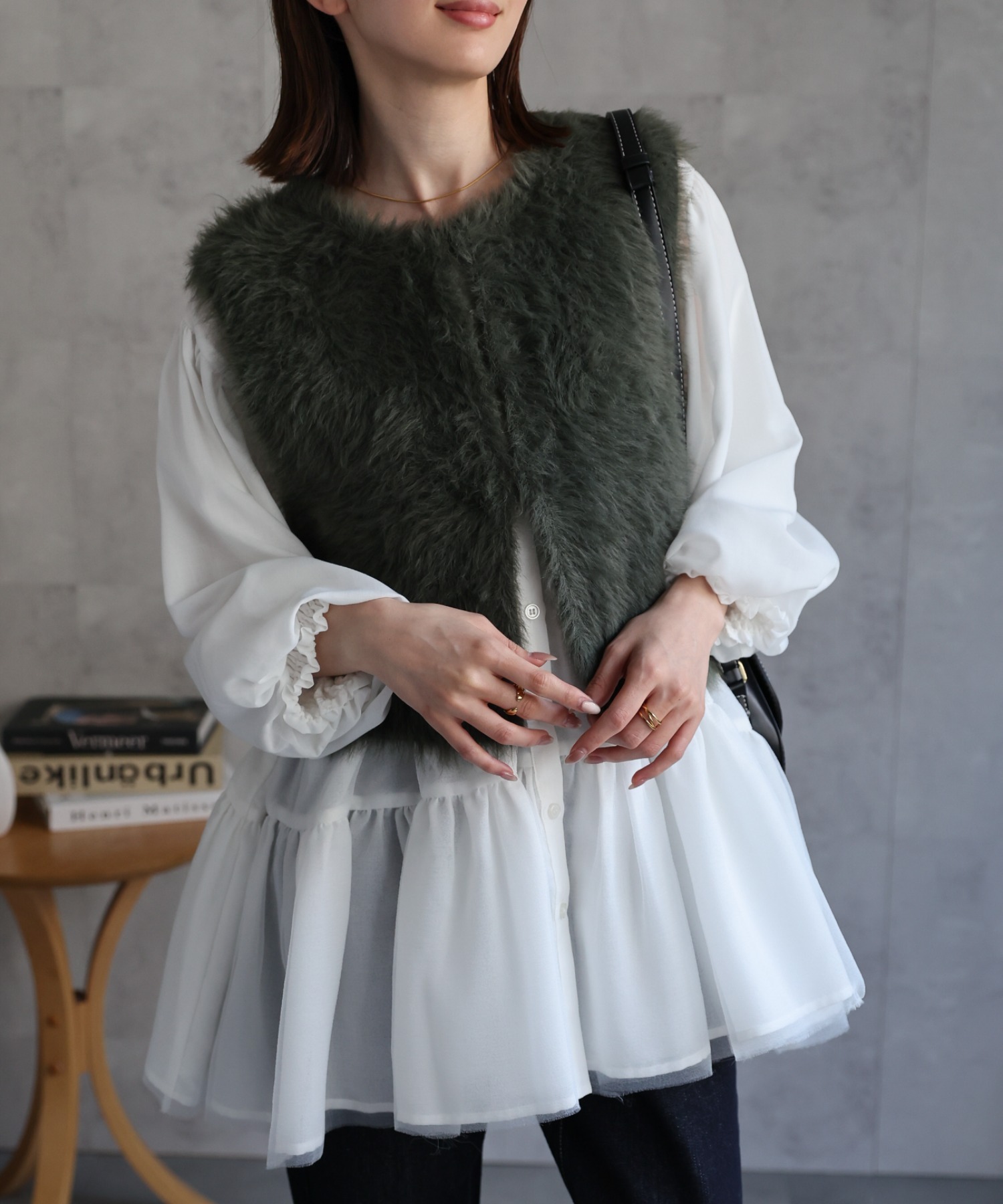 model：162cm 着用サイズ：F