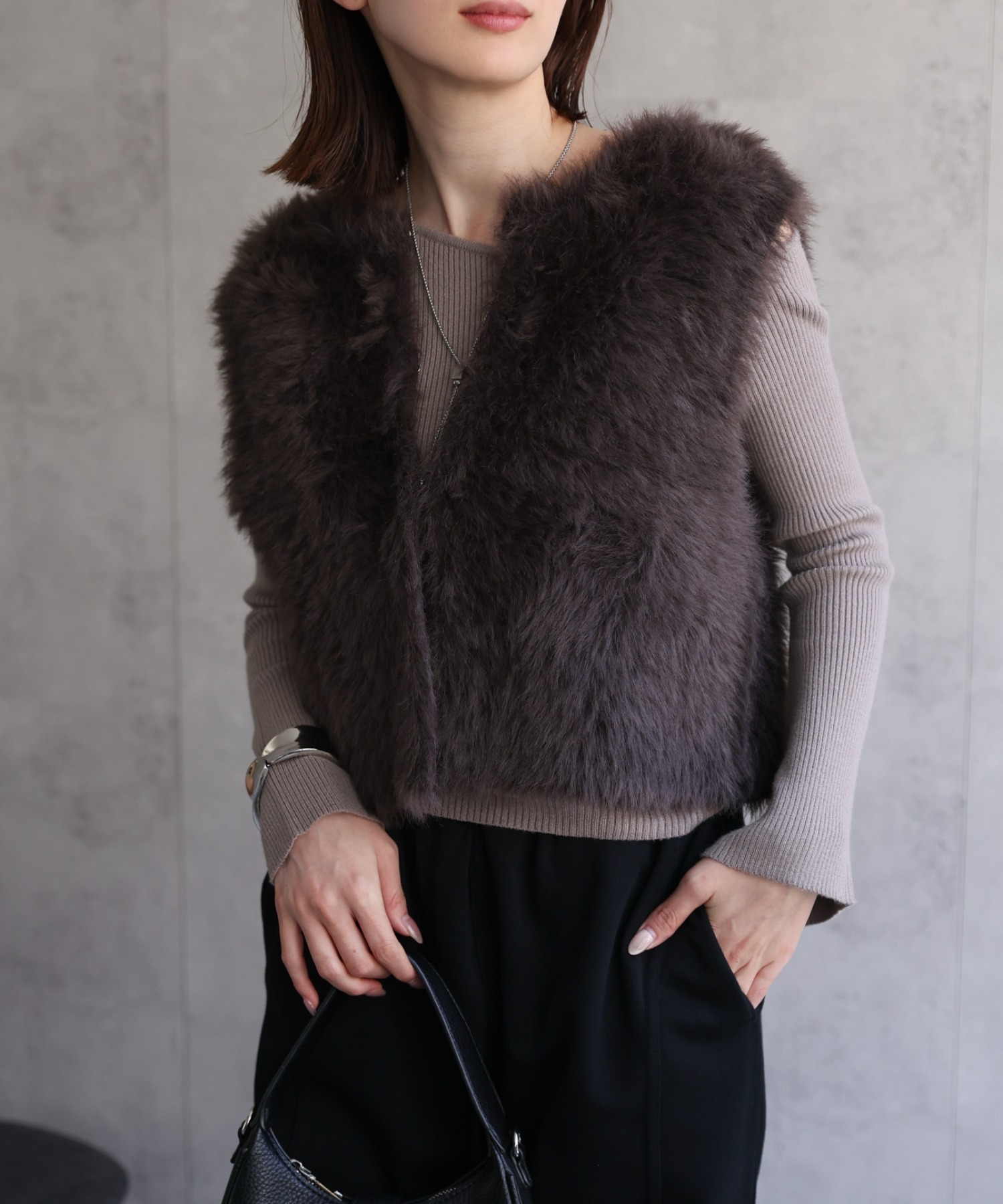 model：162cm 着用サイズ：F
