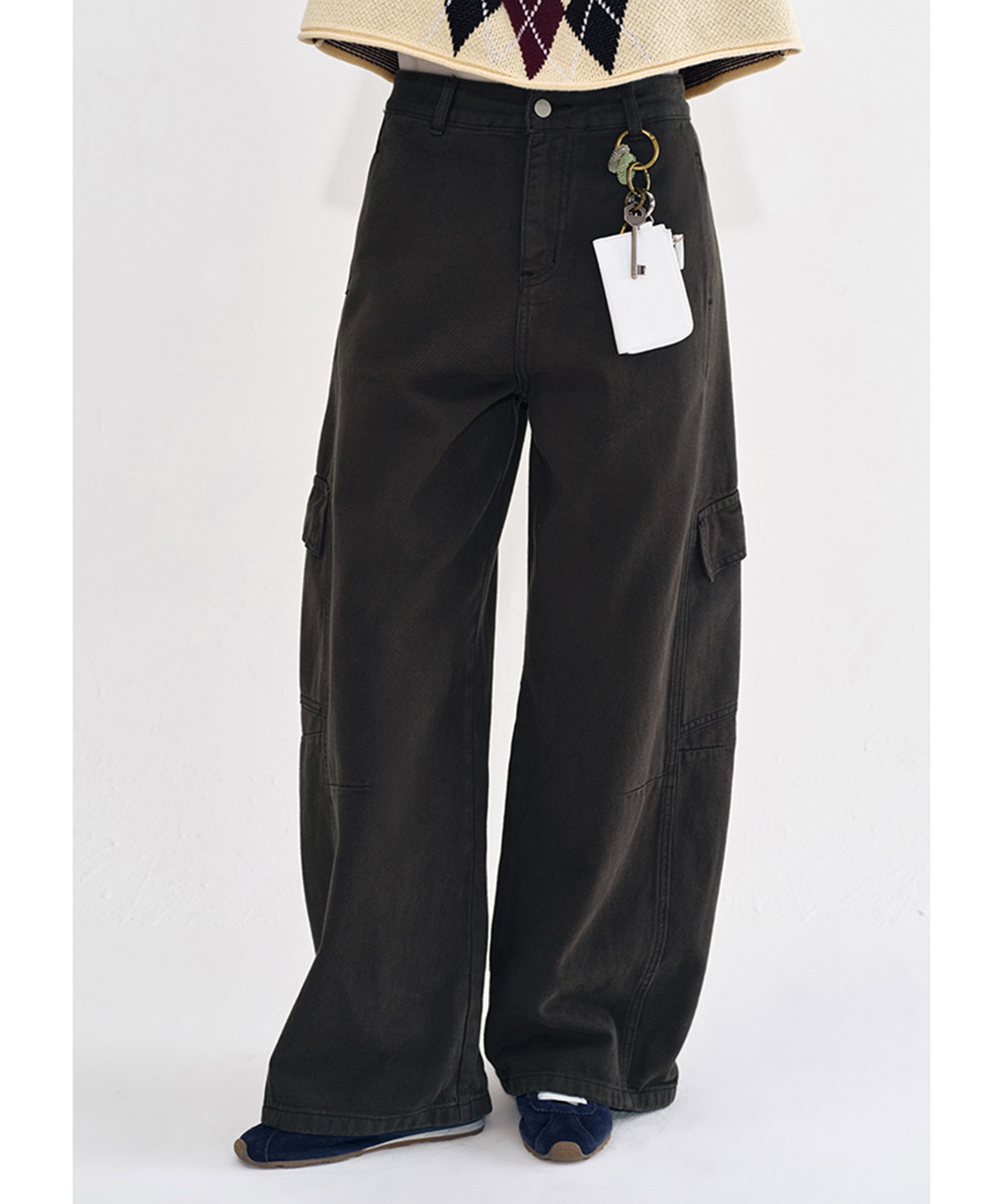 ブラックワークパンツ サイドポケット付き サイドポケット ワイドカーブパンツ FD25K066【Fano Studios】【2025AW