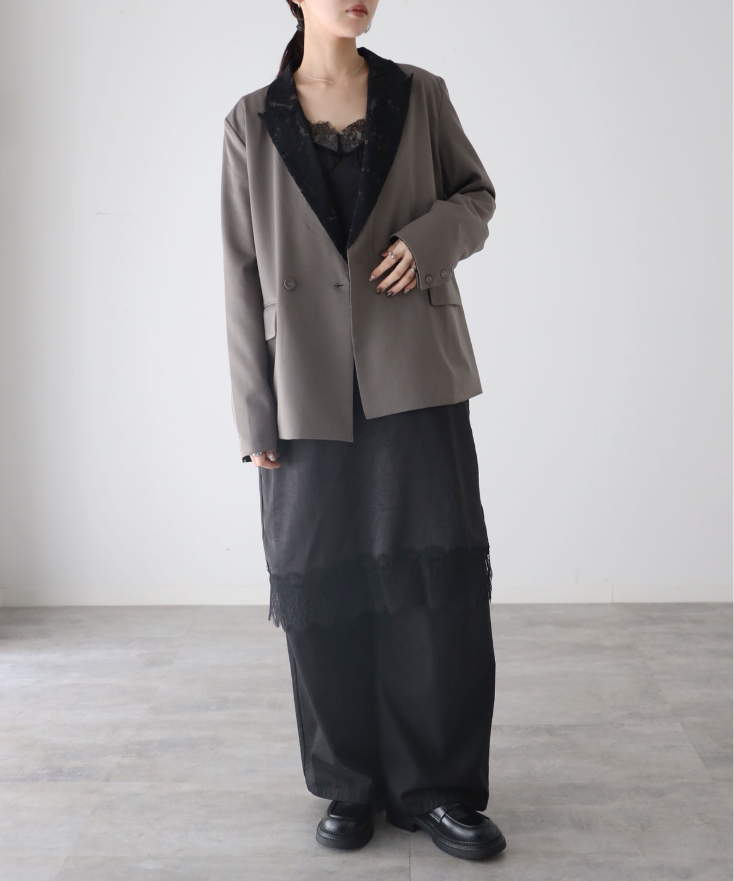 model：164cm. 着用サイズ：FREE