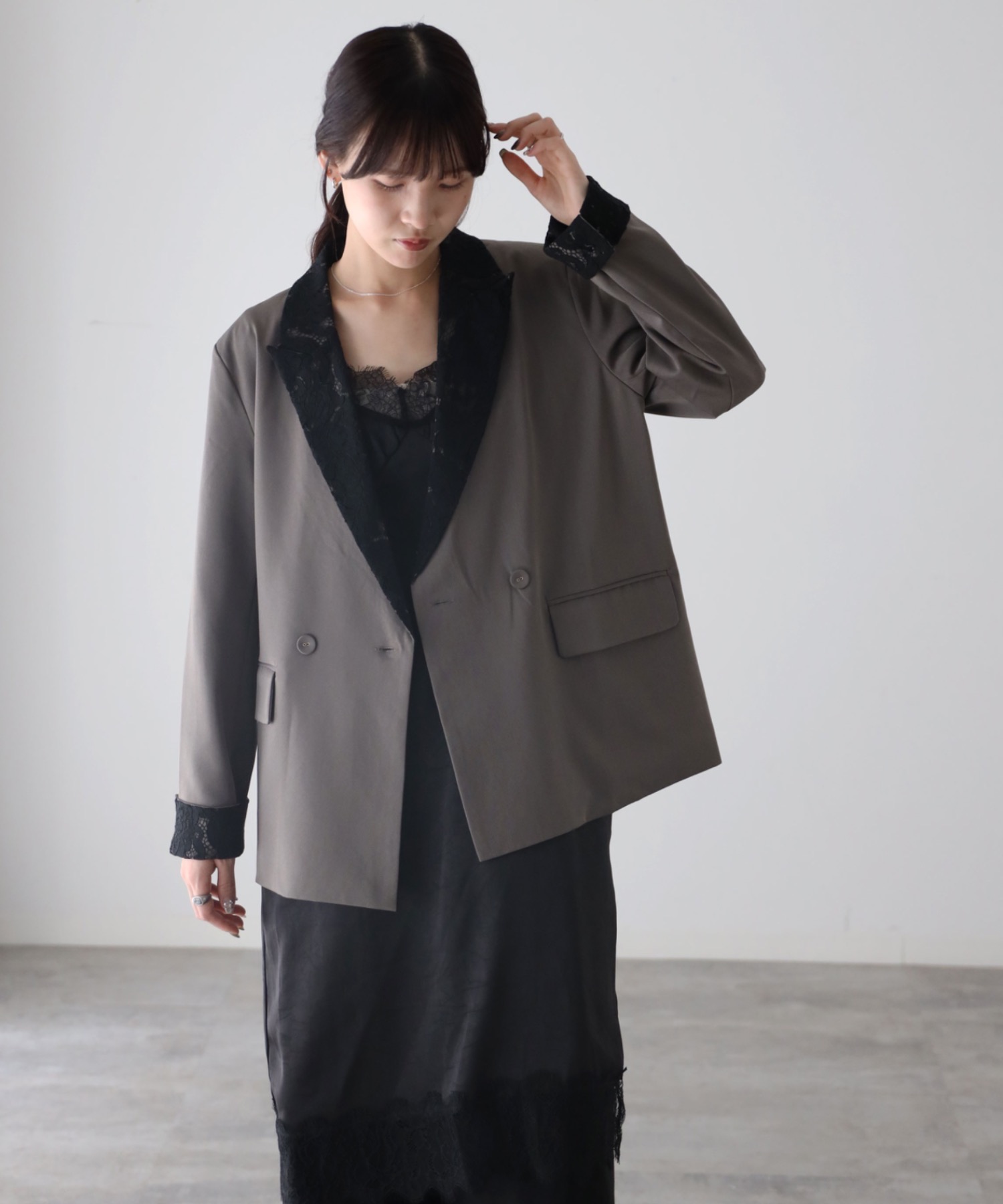 model：164cm. 着用サイズ：FREE