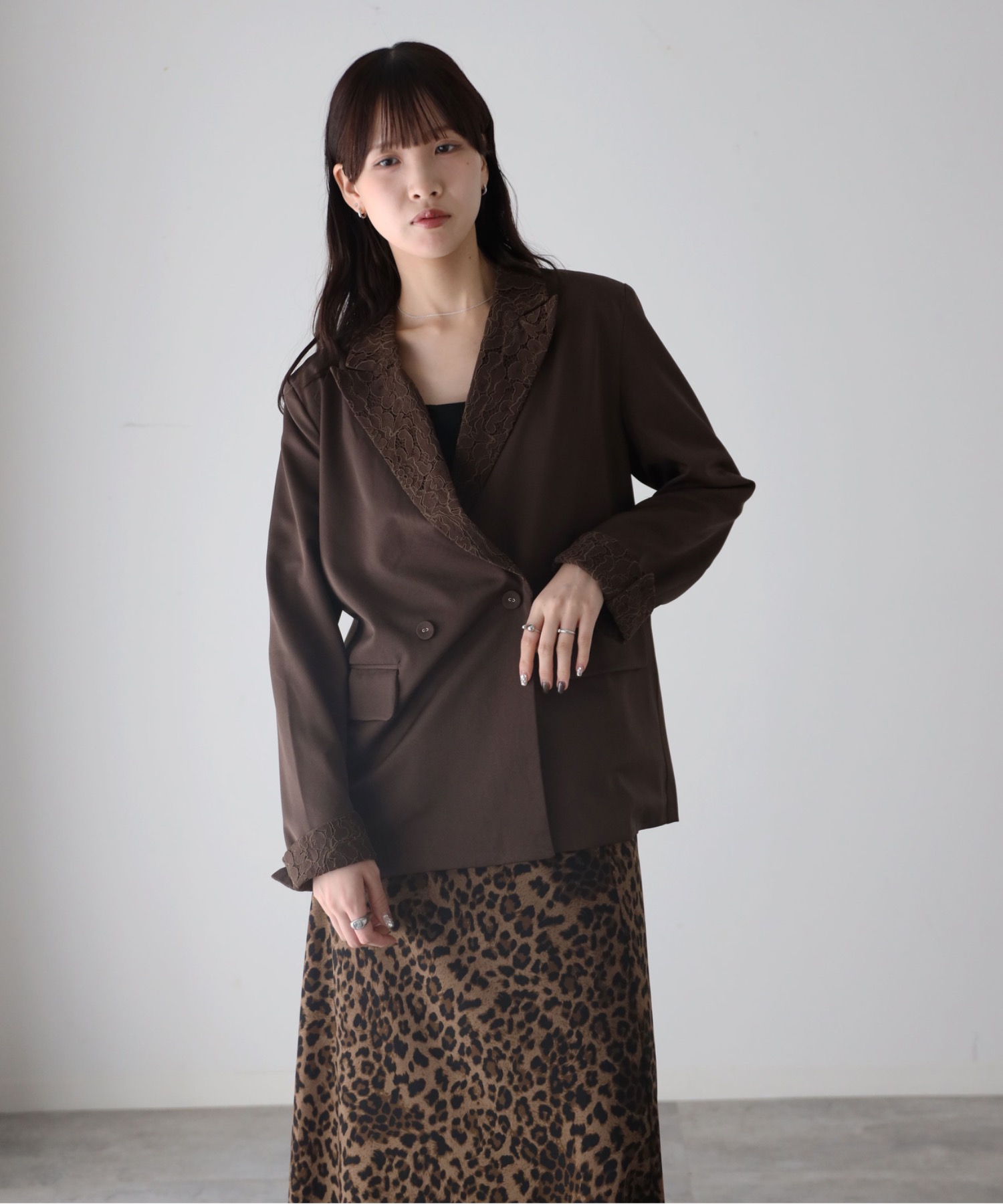 model：164cm. 着用サイズ：FREE