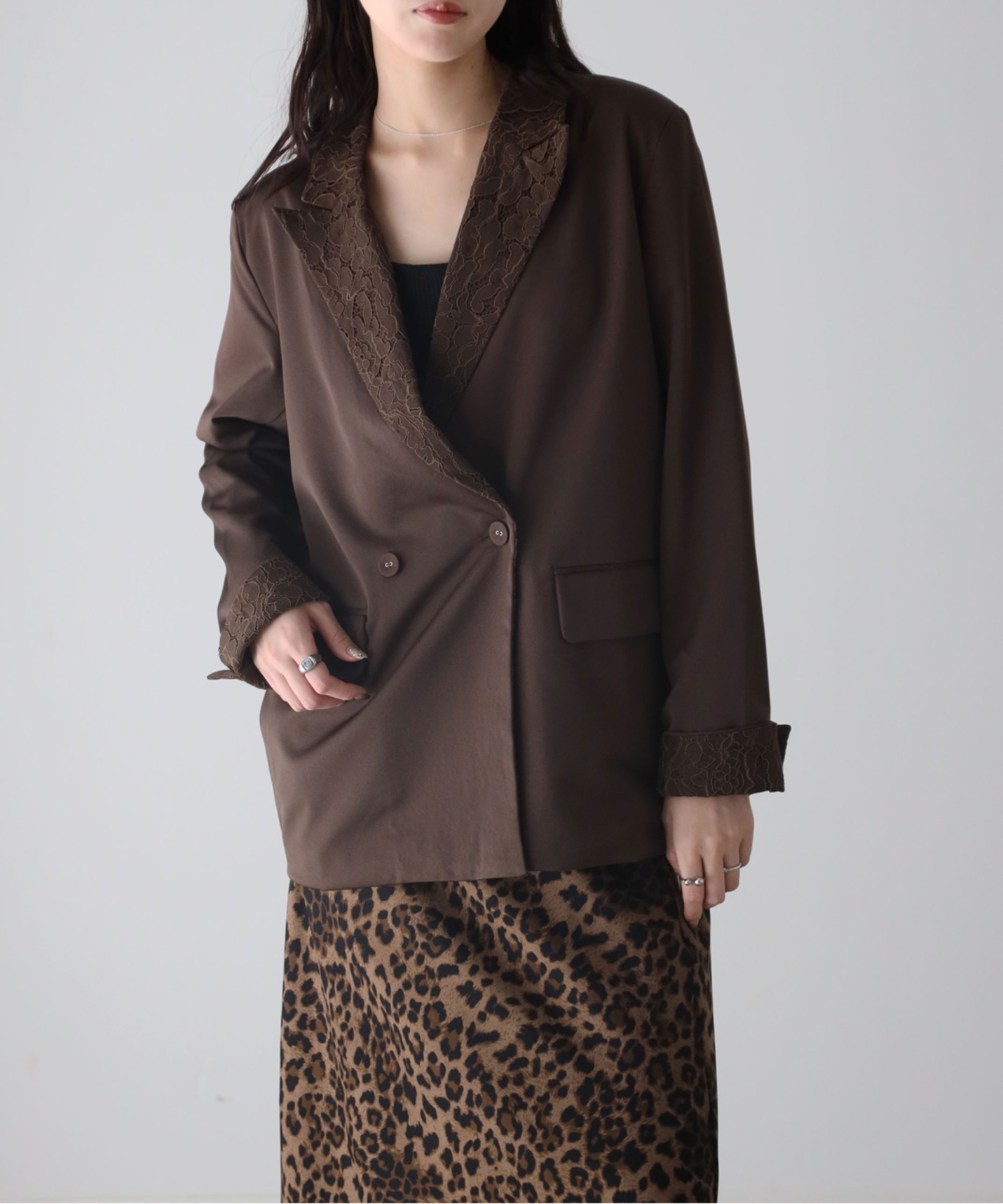 model：164cm. 着用サイズ：FREE