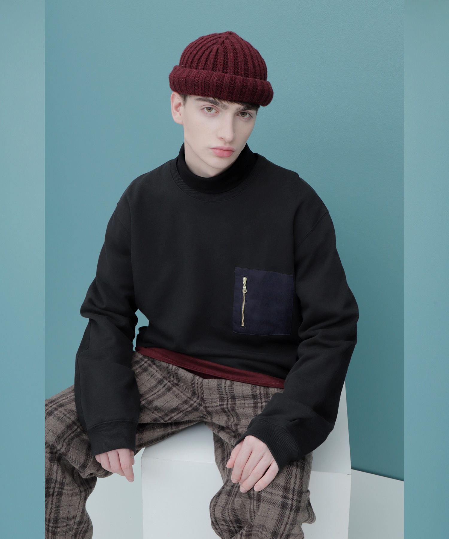 シガーポケット エルボーパッチ プルオーバースウェット ファッションインフルエンサーとっしー Emma Clothes 限定コラボ Emma Clothes Emma Clothes エマクローズ 公式オンラインストア