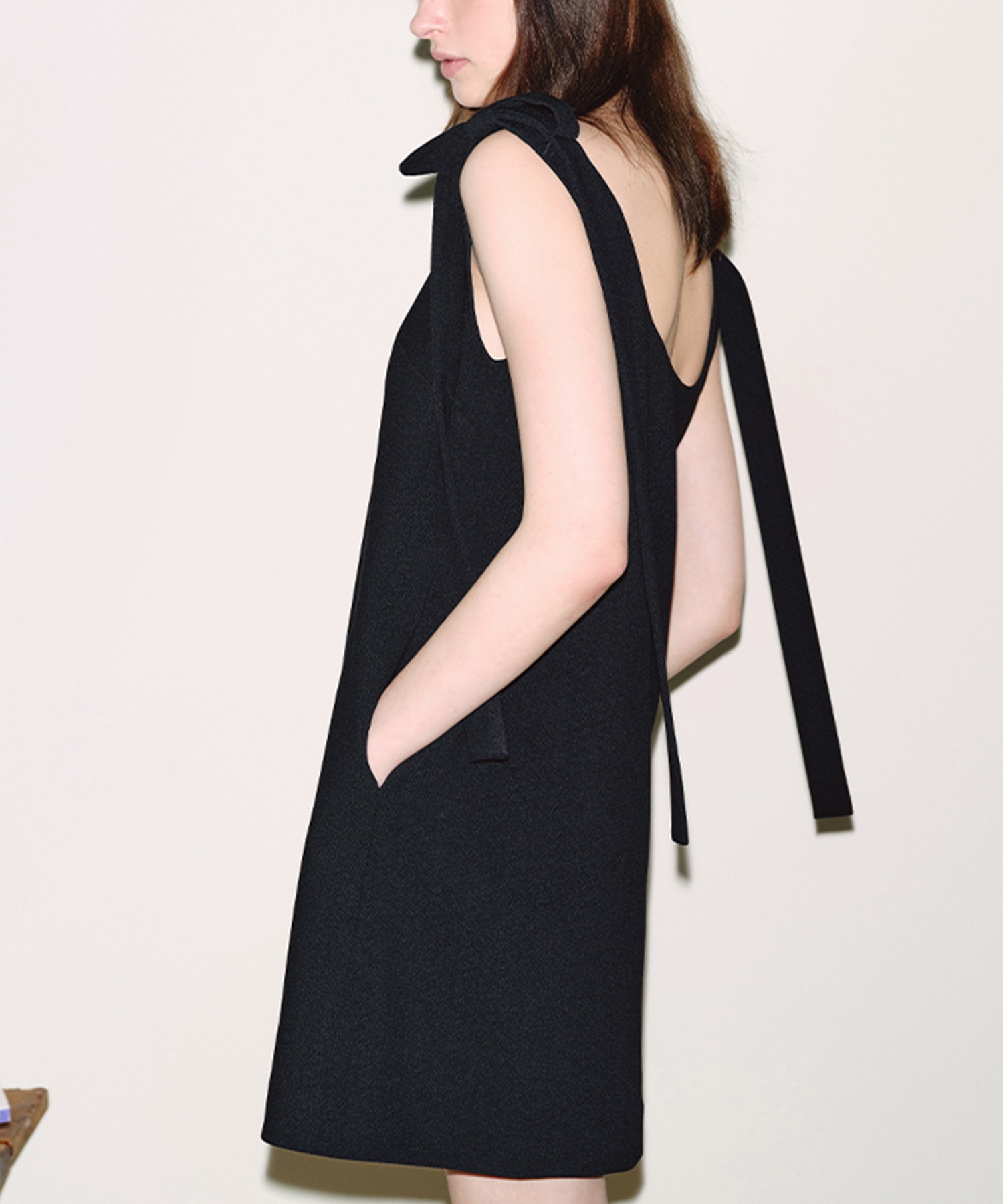 ショルダーリボン　ミニワンピース FX22L024【Fano Studios】 Fano Studios ショルダーリボンフレアミニワンピース ショルダーリボン