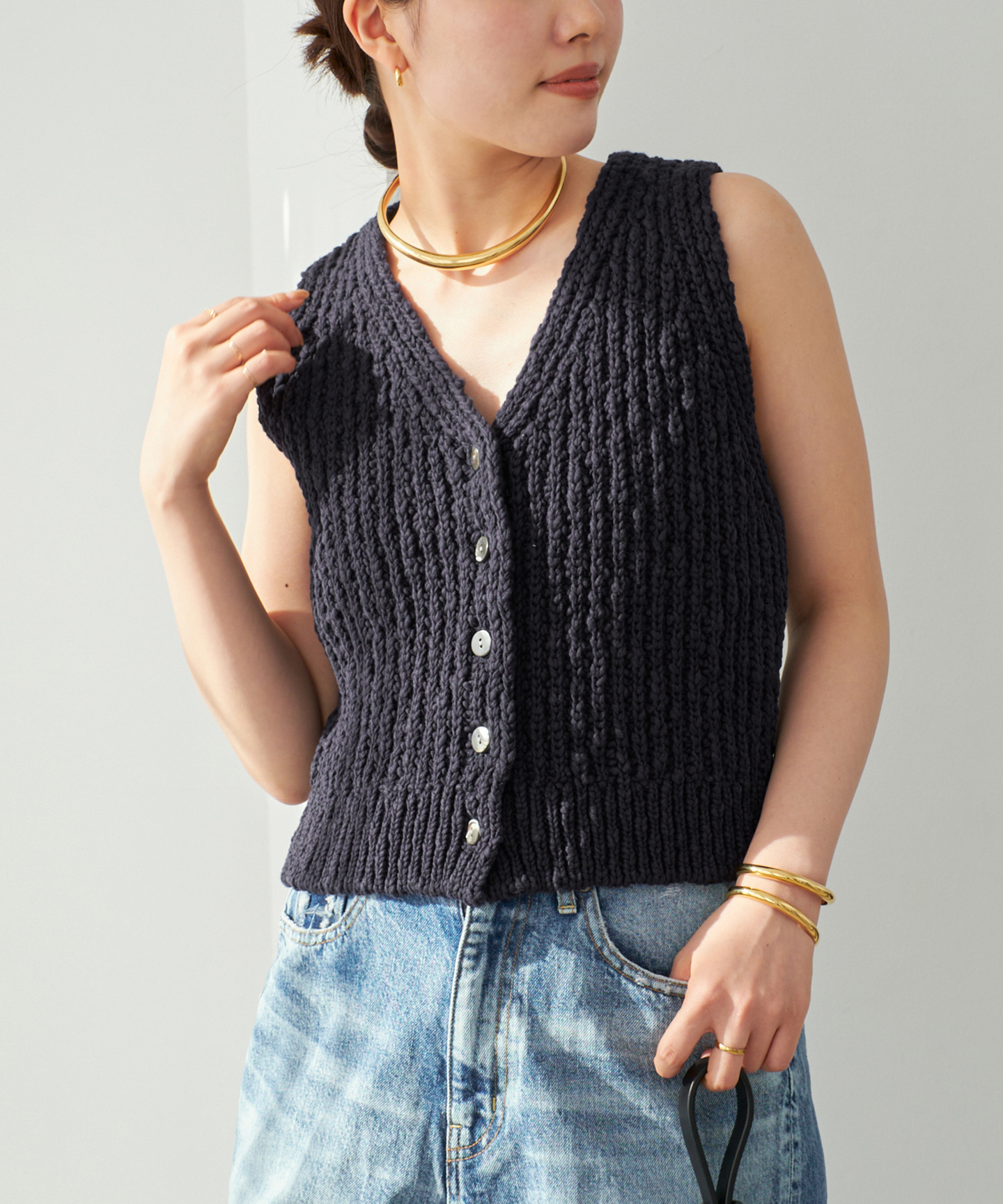 COTTON SLUB KNIT ベスト