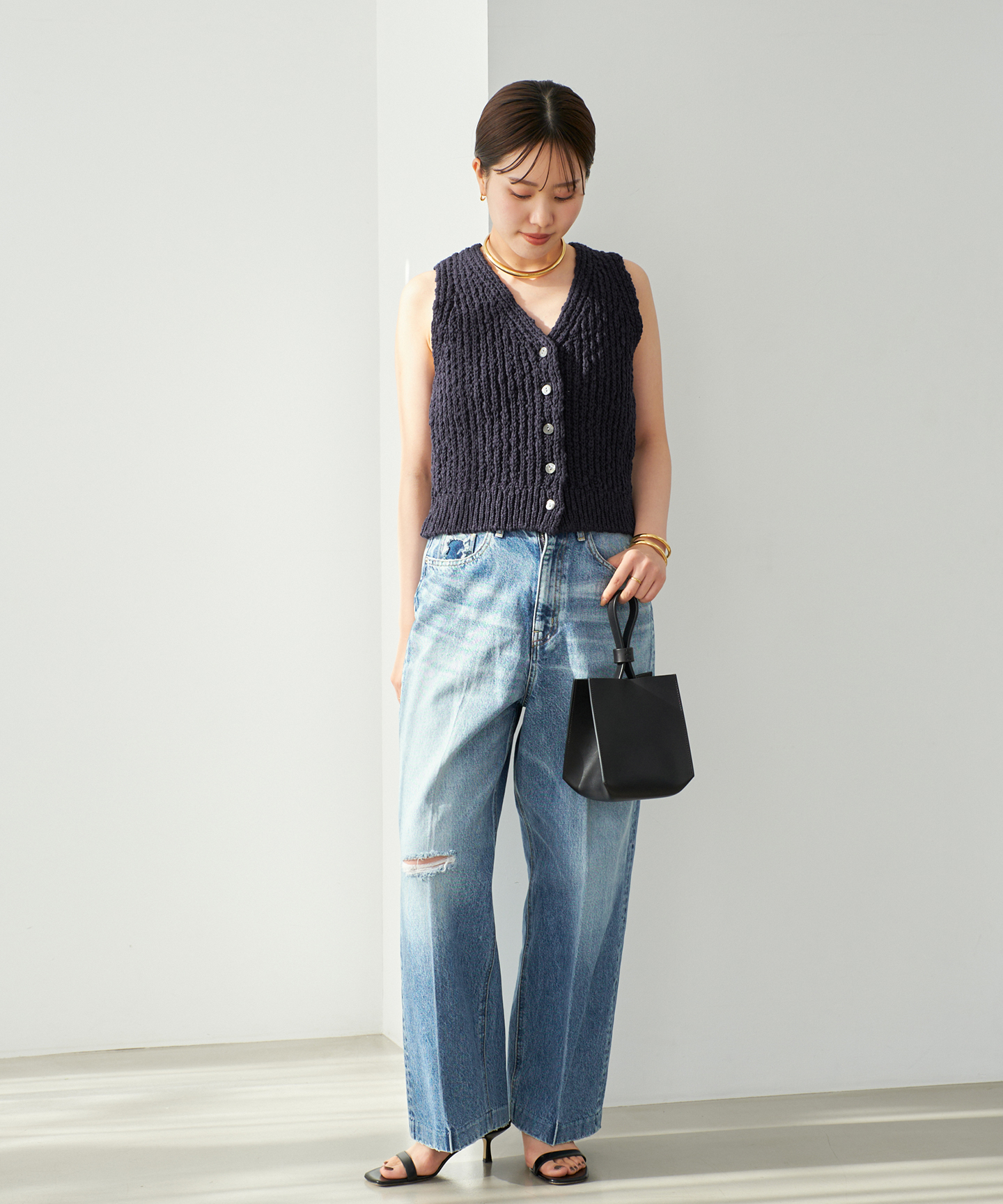 COTTON SLUB KNIT ベスト