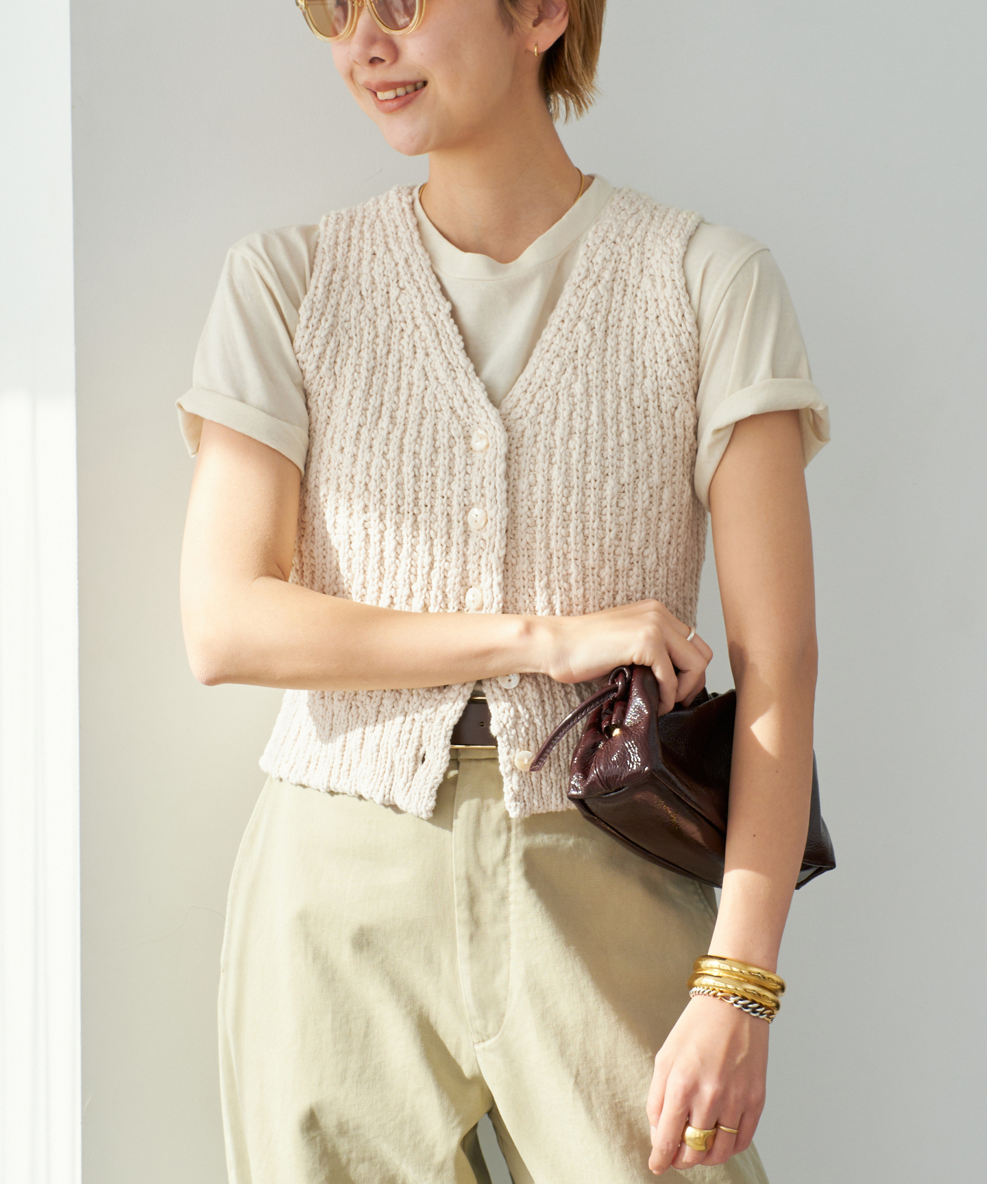 COTTON SLUB KNIT ベスト