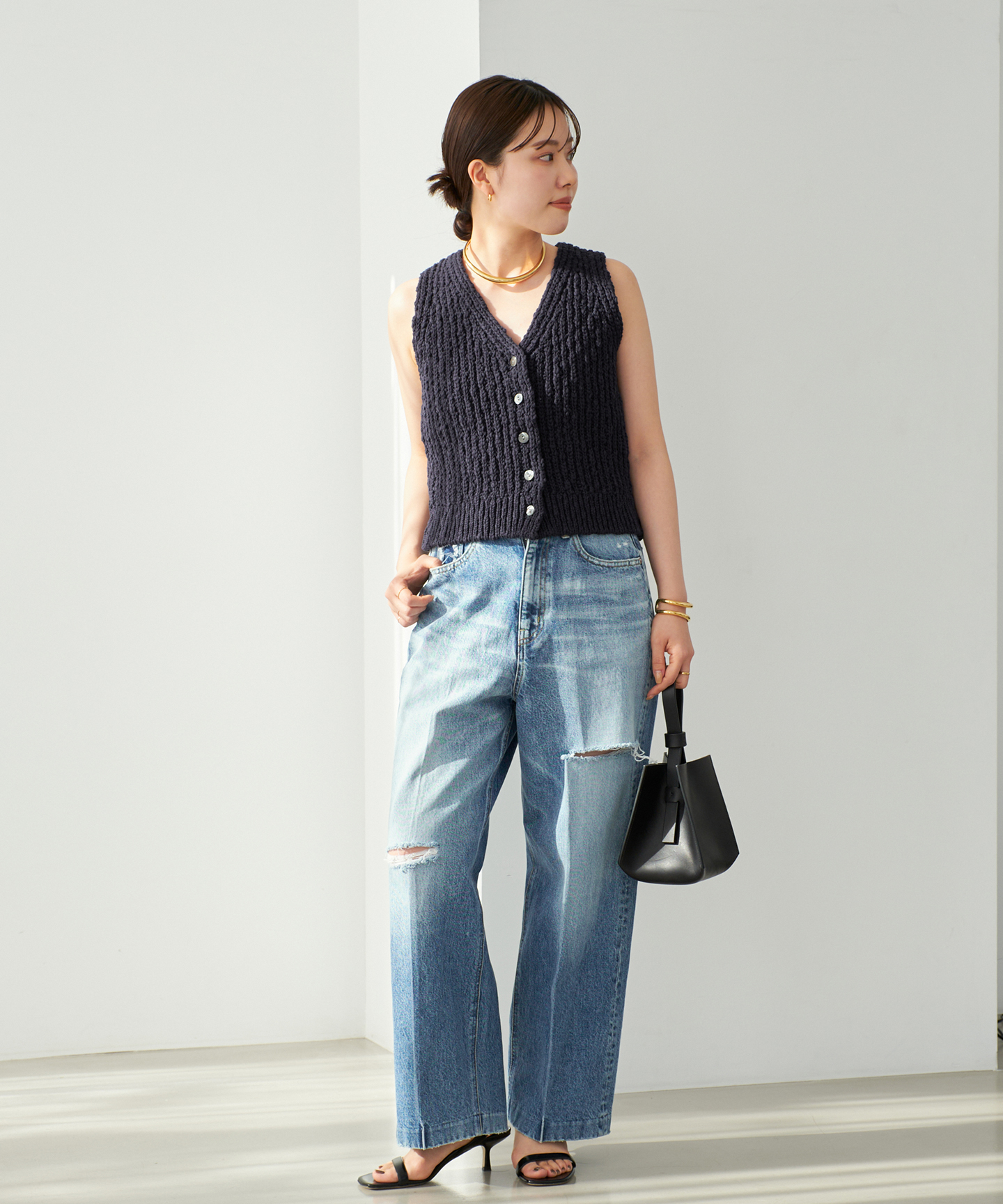 COTTON SLUB KNIT ベスト