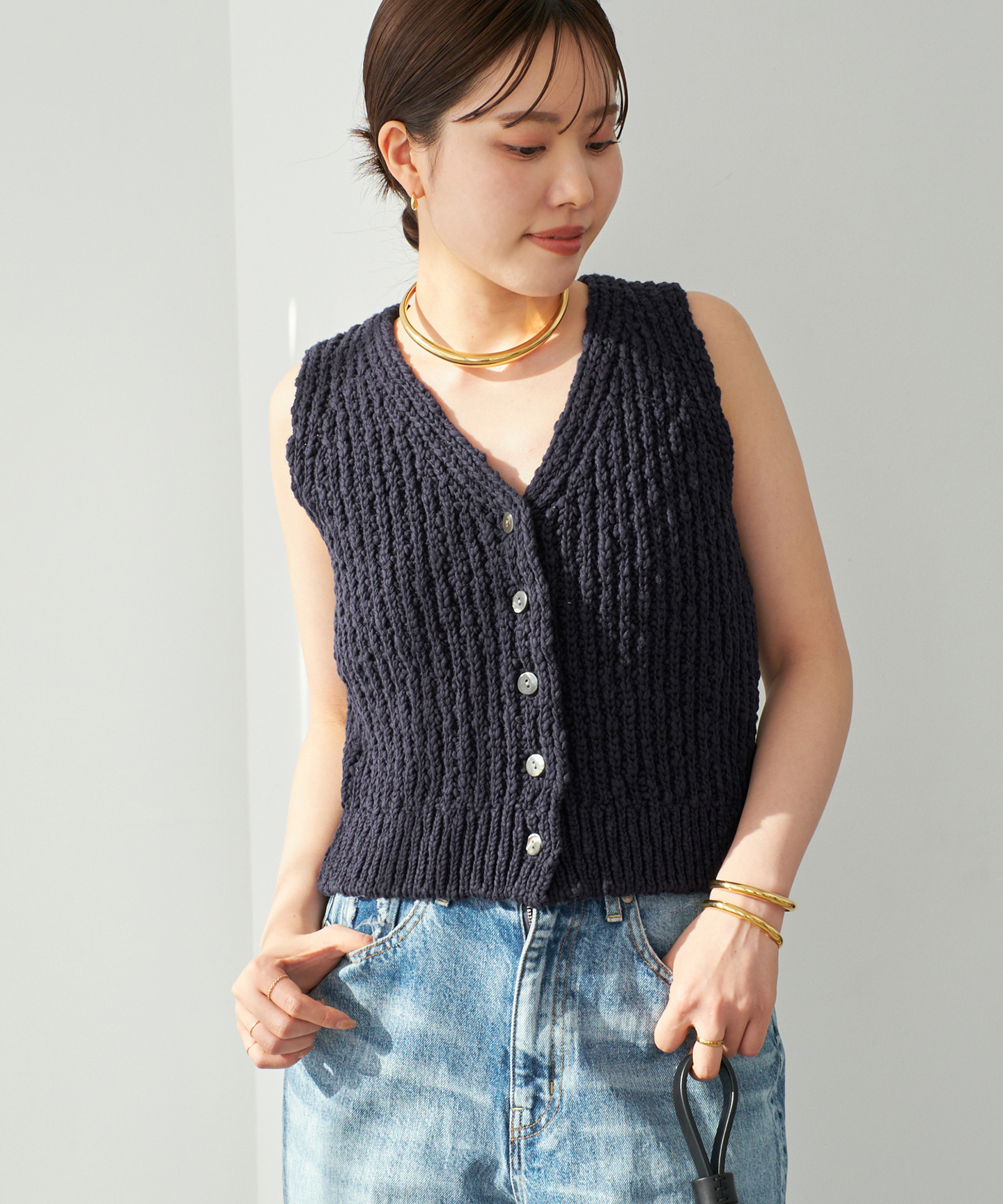 COTTON SLUB KNIT ベスト