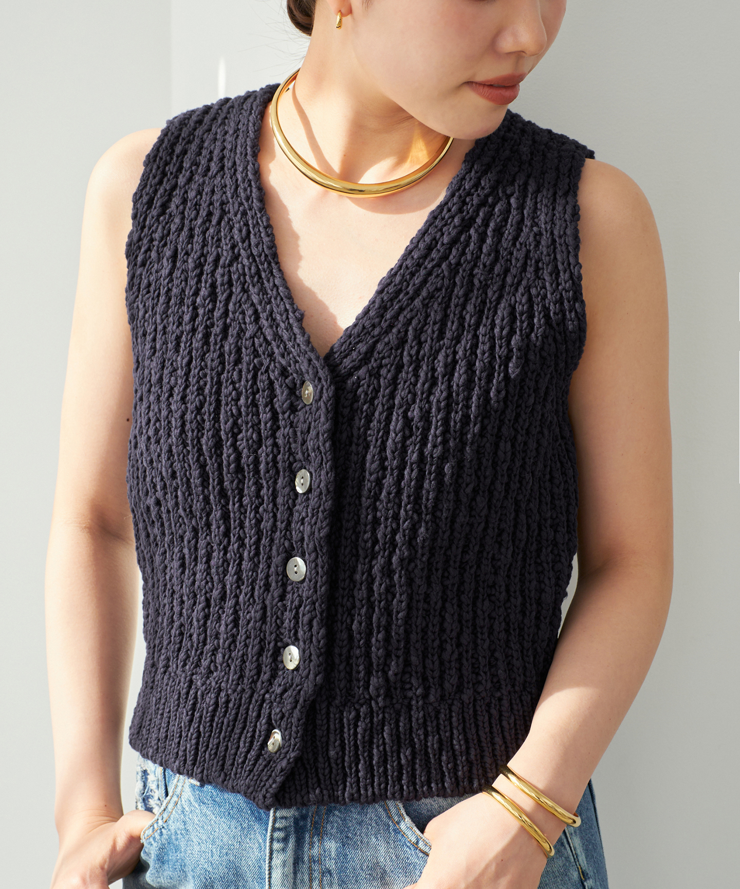 COTTON SLUB KNIT ベスト