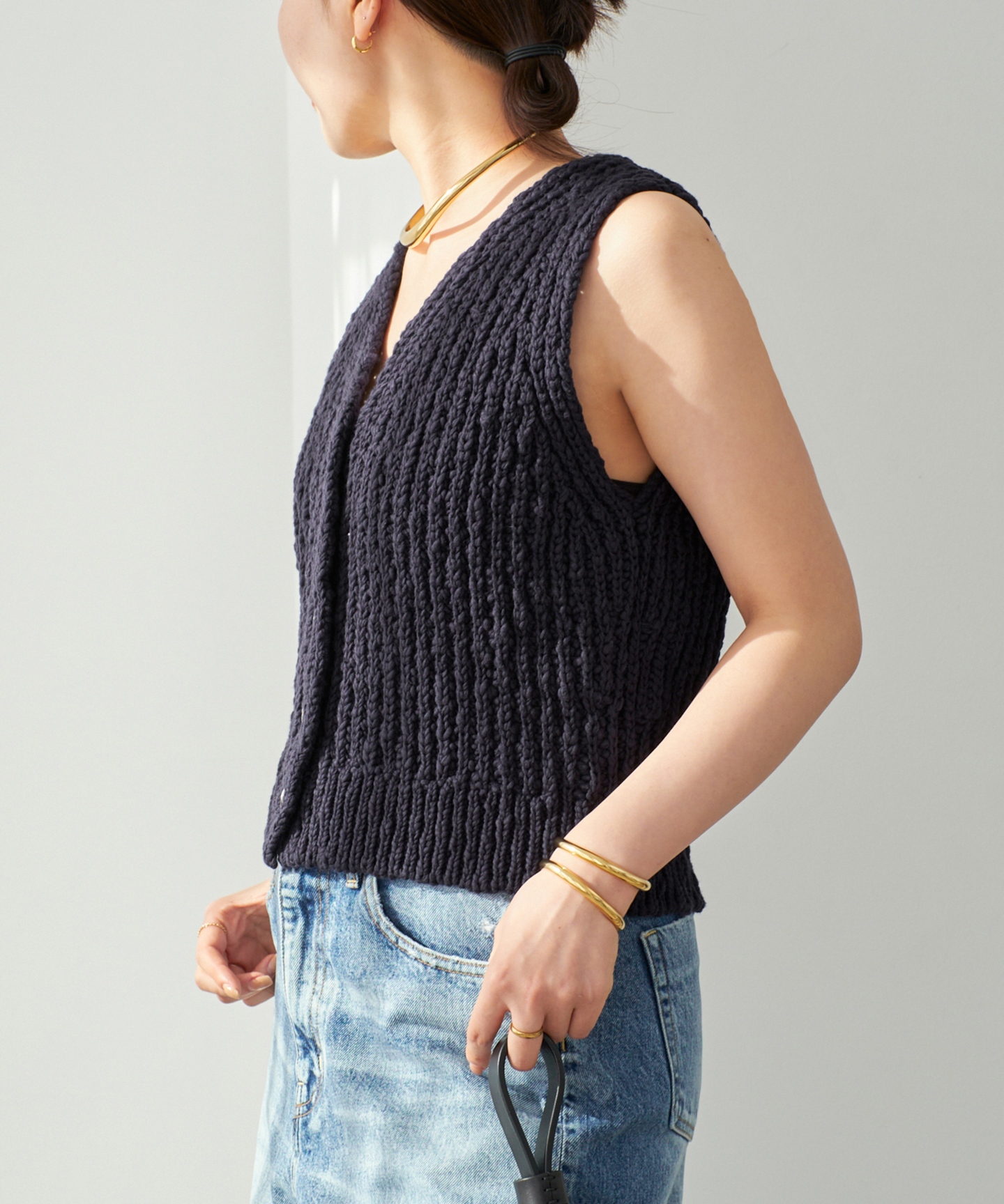 COTTON SLUB KNIT ベスト