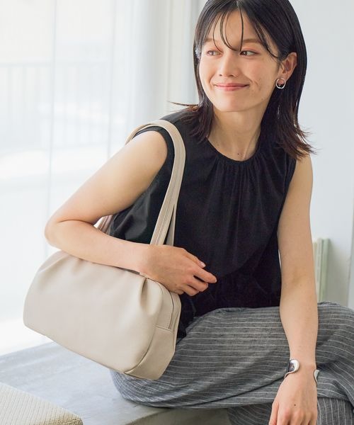 【500mlボトル収納可/長財布収納可/7ポケット】たっぷり柔らくロングハンドルバッグ