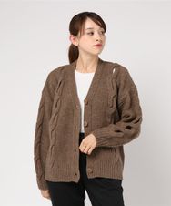 HOLEYケーブルカーディガン