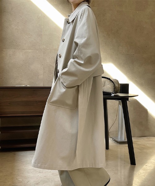 【chuclla】【2022/SS】Waist belt front fly trench coat chw22s074