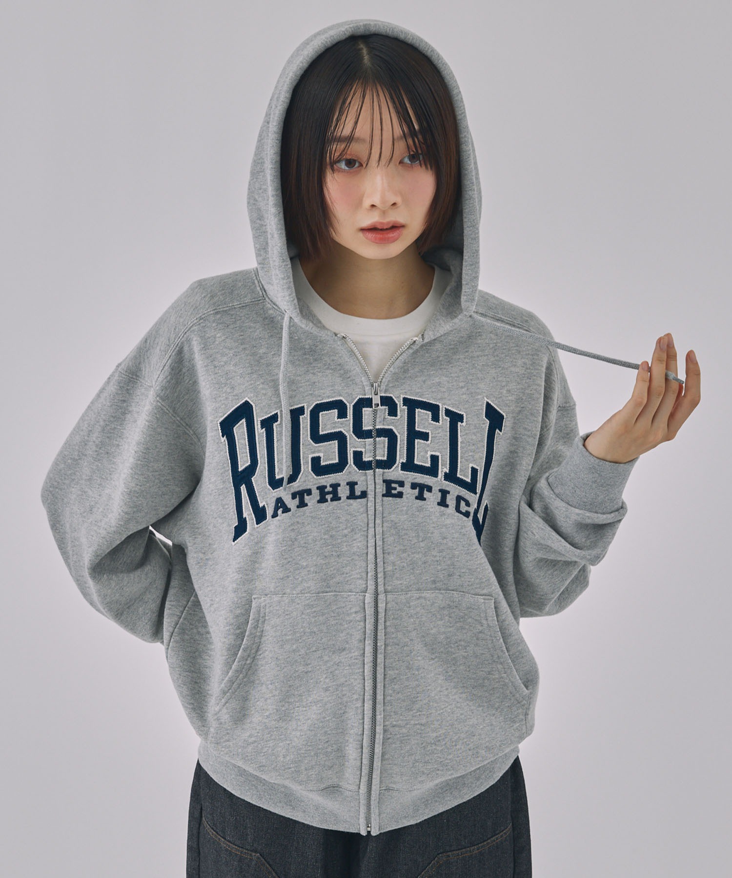 松商学園　パーカー Unblend】RUSSELL ATHLETIC / ラッセル アスレティック ロゴ
