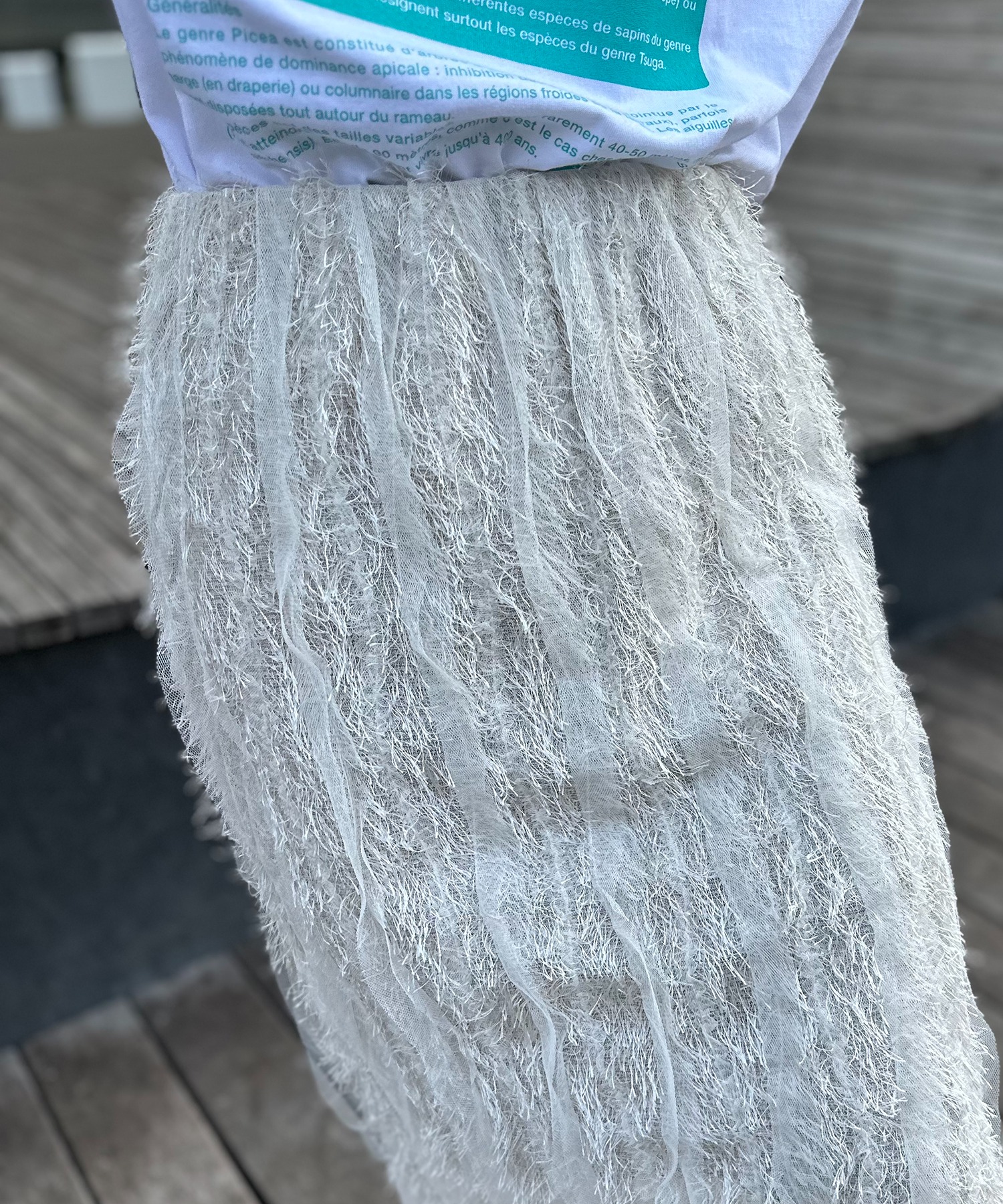 アイボリー　※ウエストを内側に折り返して着用
model:154cm 着用サイズ:FREE
