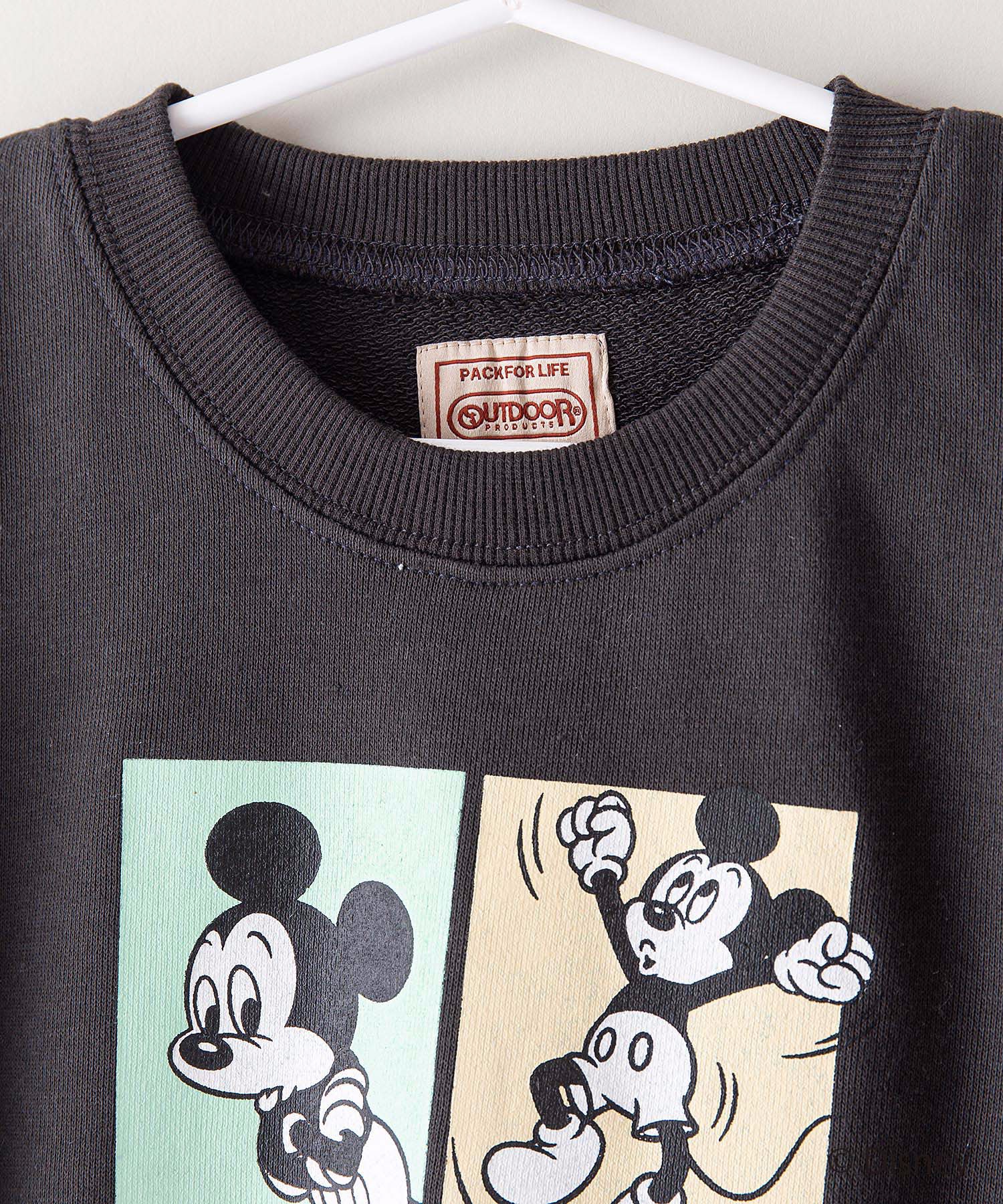新品 Disney でかっミッキーマウス トレーナー 英字ロゴ仕様 灰 裏起毛 15周年記念イベントが でかっミッキーマウス
