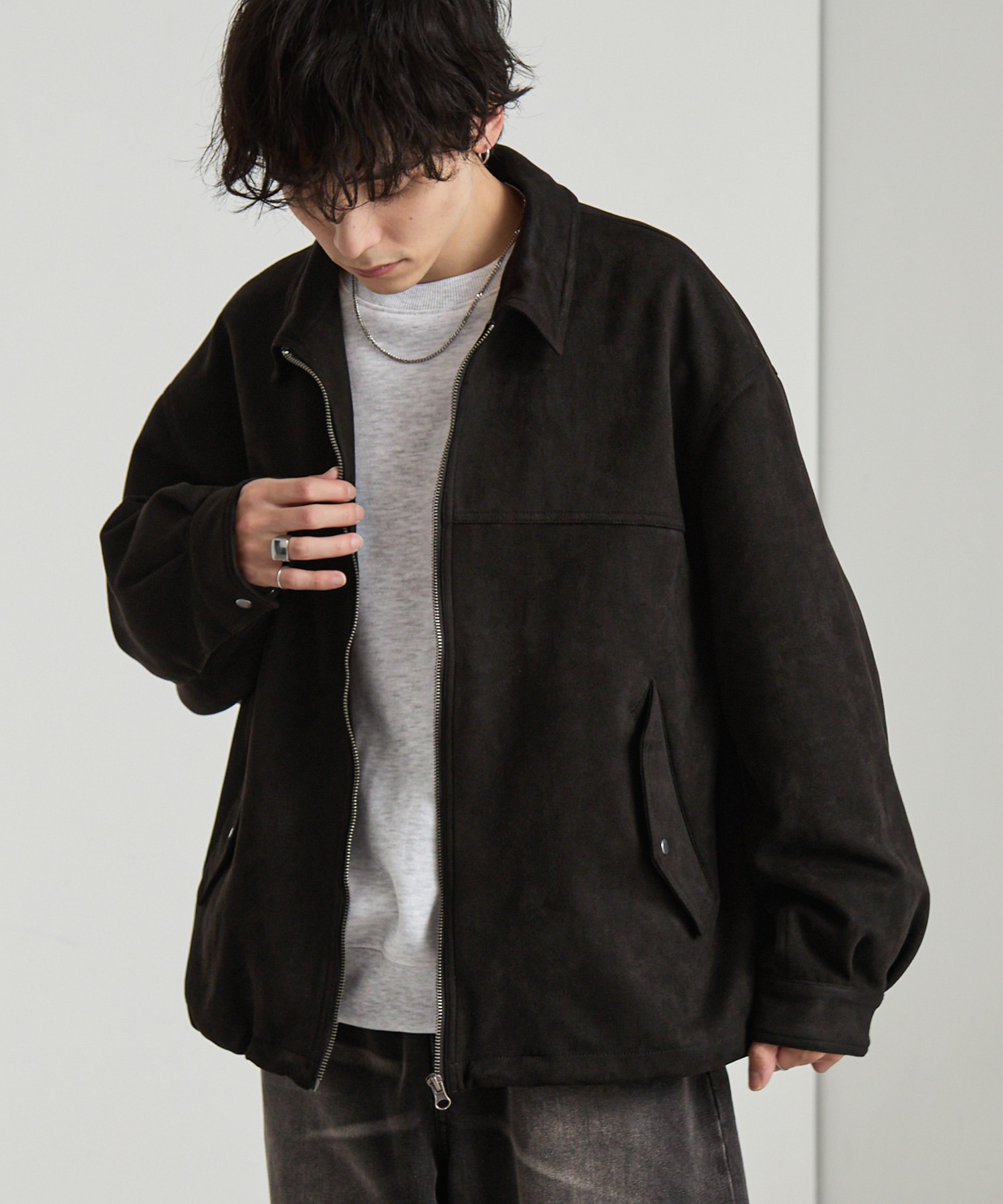 ブラッシュド オーバーサイズ ドロストフライトジップブルゾン MONO