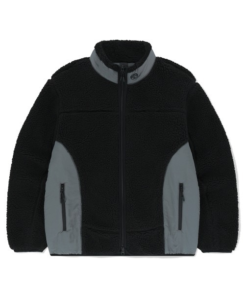 mahagrid/マハグリッド/ボアフリースジャケット ブラック Lサイズ