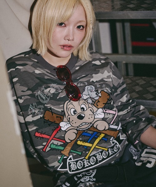 A'GEM/9 × .kom 『GALFY/ガルフィー』釘バットHERTS長袖Tシャツ