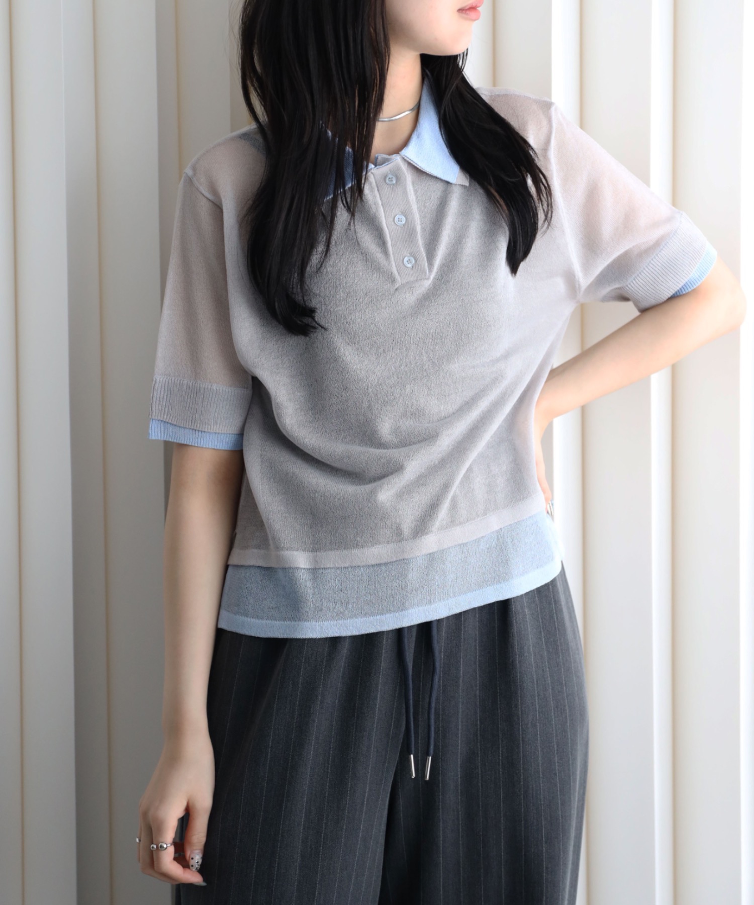 model：164cm. 着用サイズ：FREE