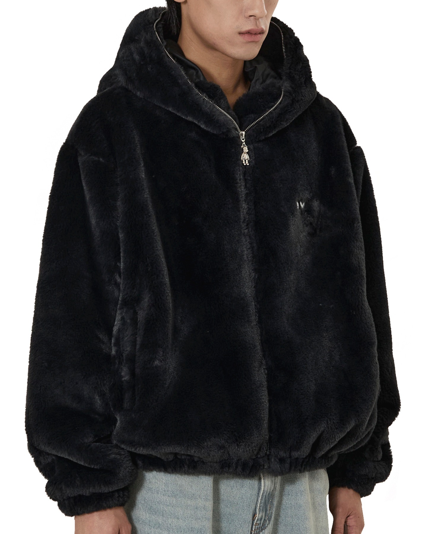 00s 希少 TRALALA ファーフード ハートチャームニットブルゾン 姫カジ OY/オーワイ』DOLLY FUR HOODIE JACKET/ドリー ファーフーディー