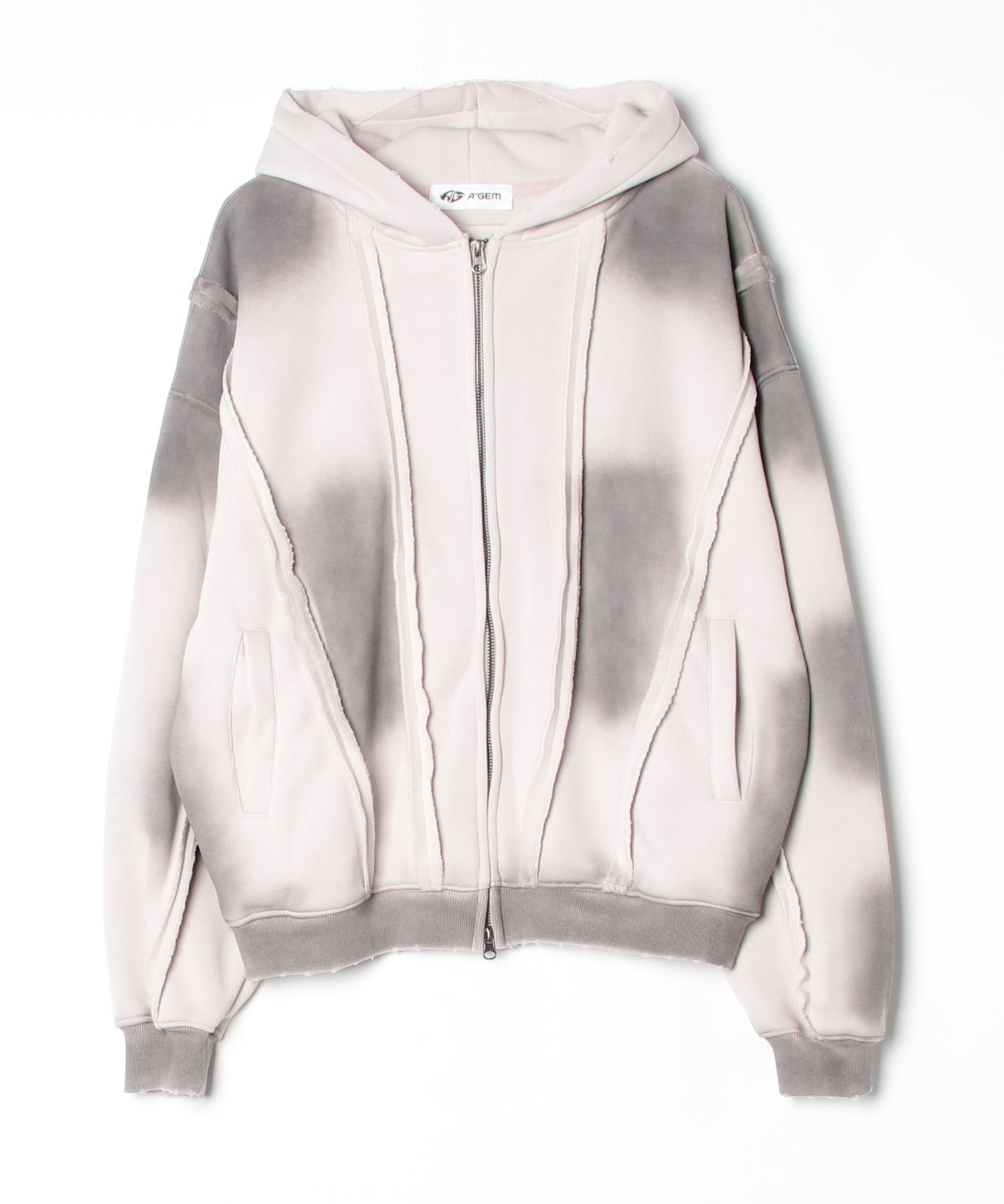 A'GEM/9 × .kom 『A'gem/エージェム』Spray Double Zip-Up Hoodie