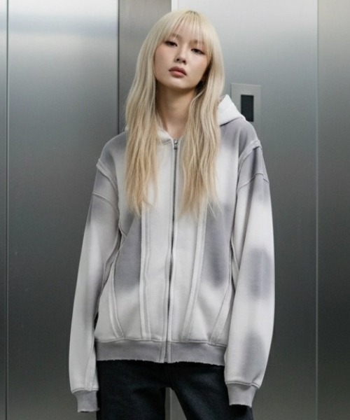 A'GEM/9 × .kom 『A'gem/エージェム』Spray Double Zip-Up Hoodie