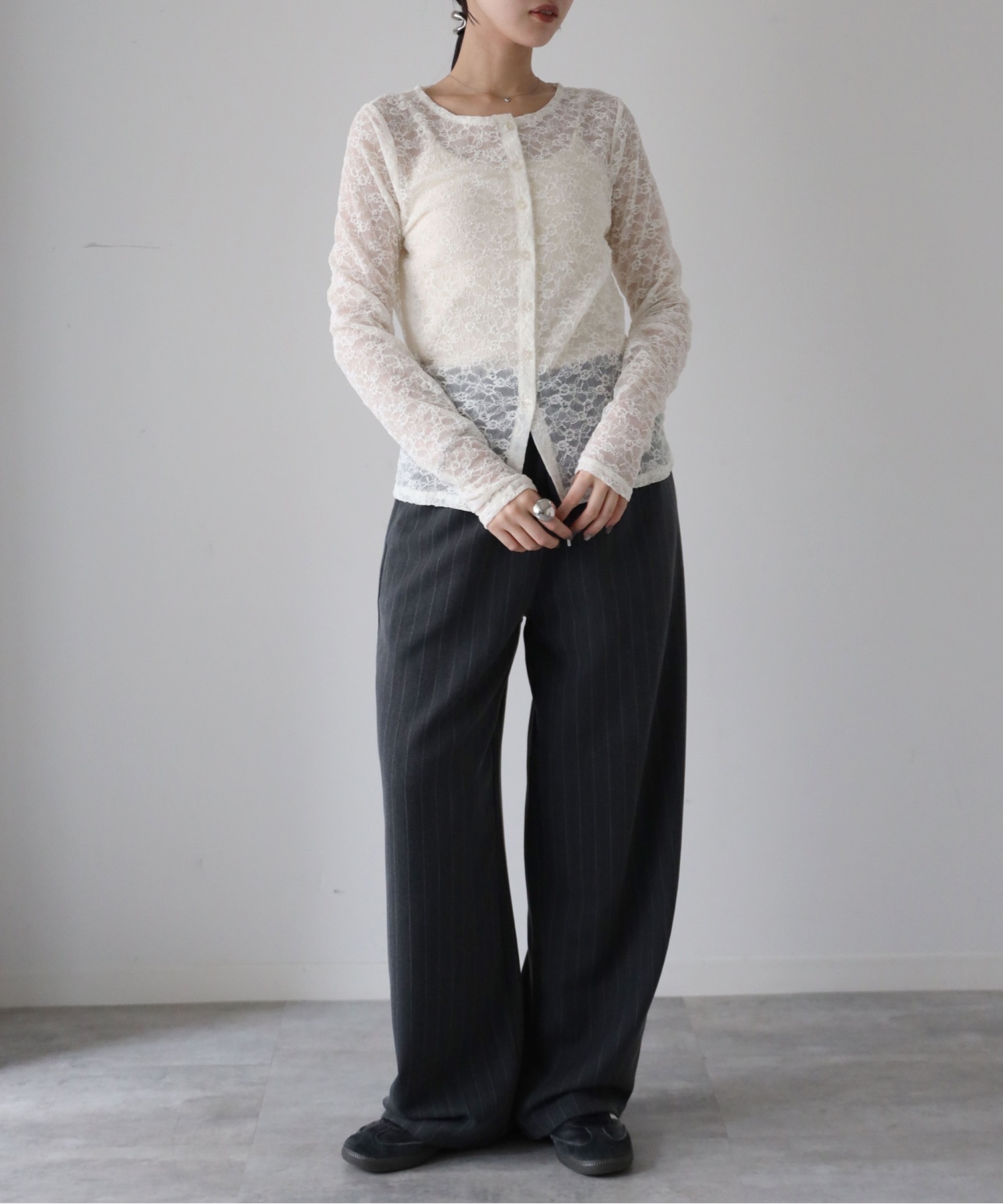 model：164cm. 着用サイズ：FREE