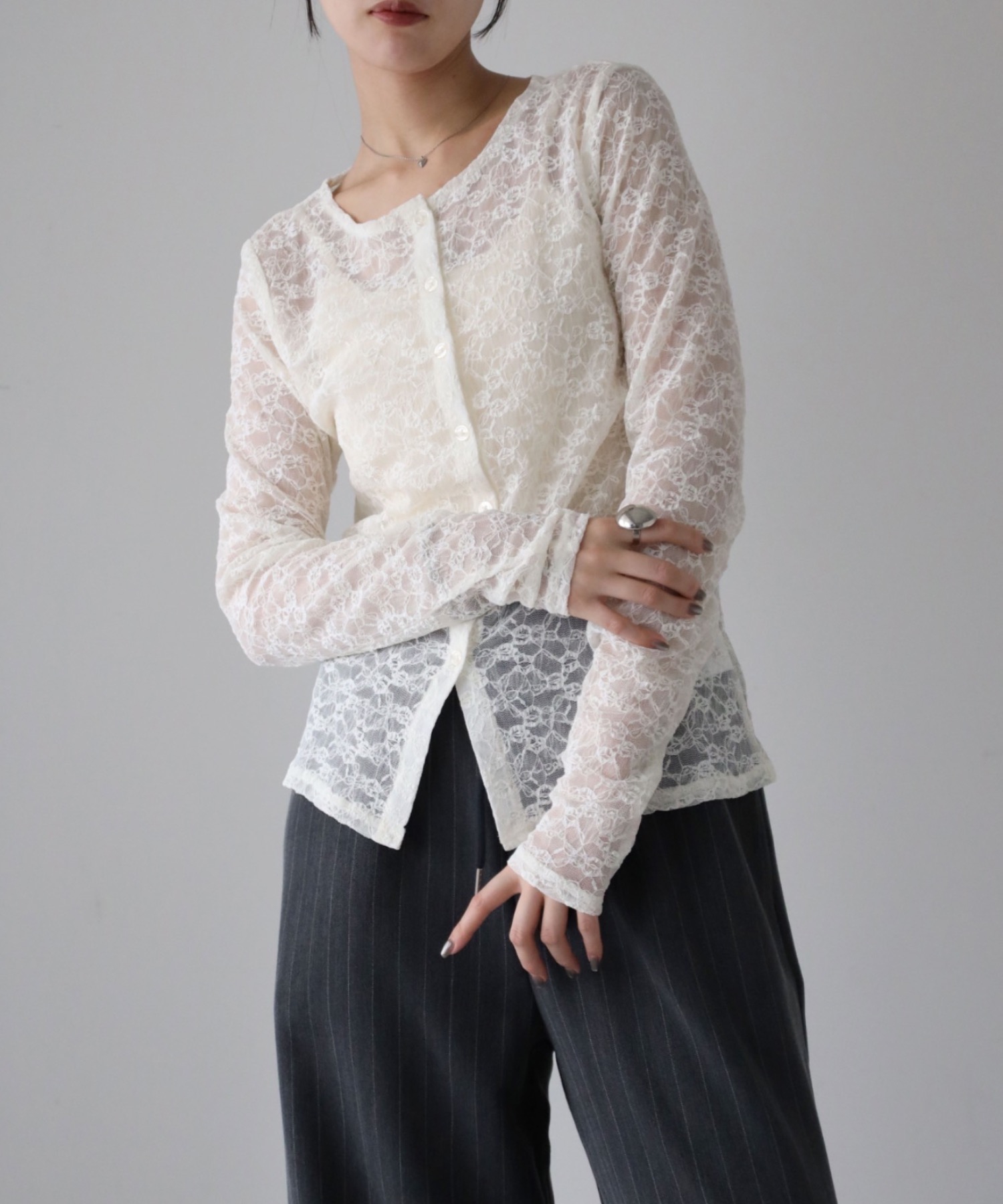 model：164cm. 着用サイズ：FREE