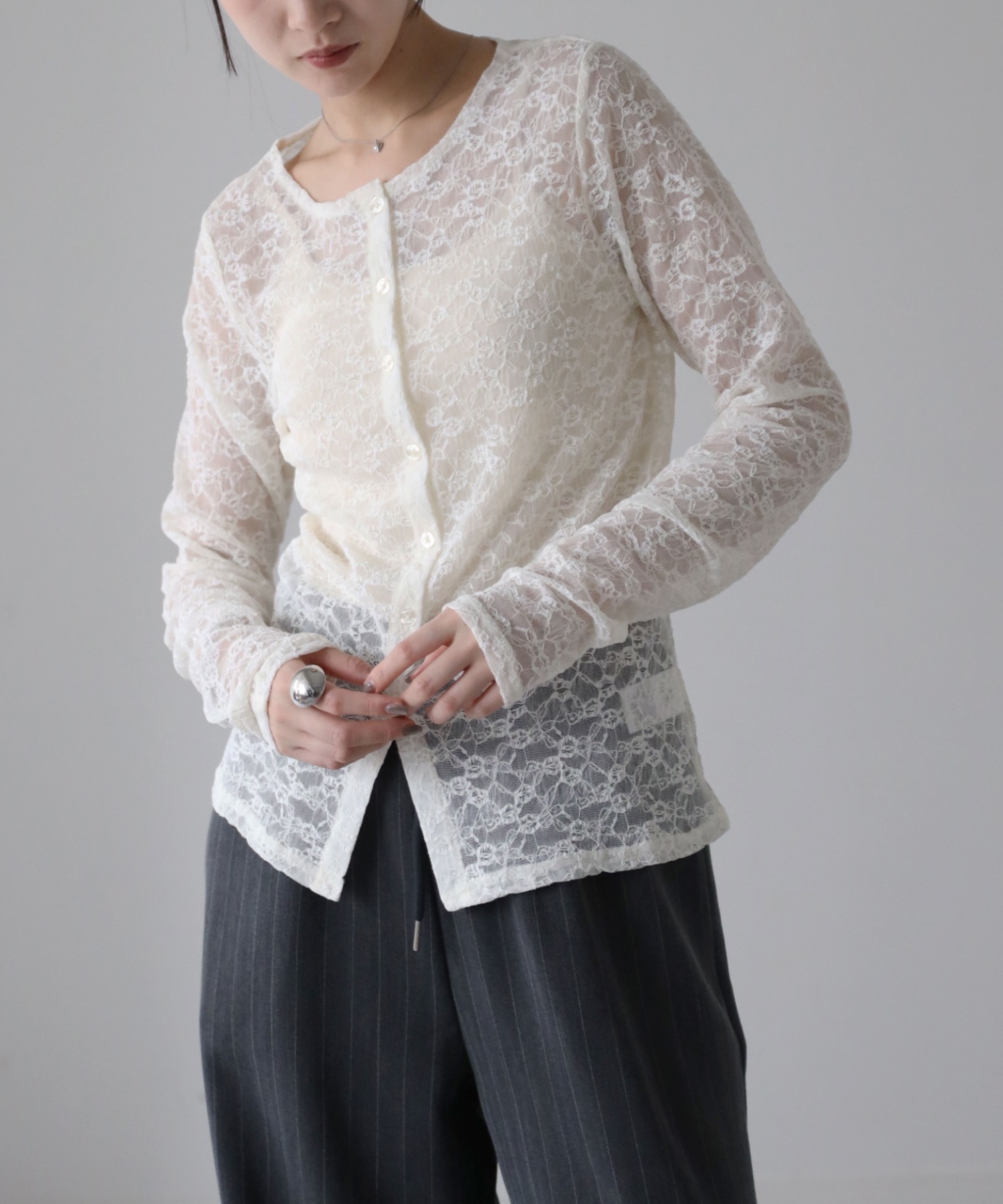model：164cm. 着用サイズ：FREE