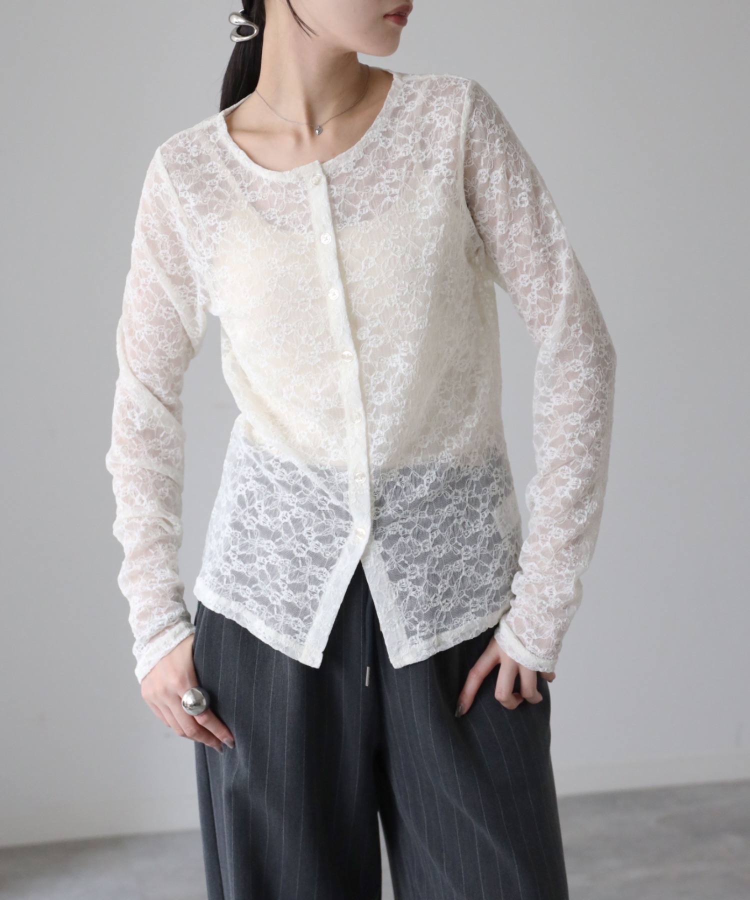 model：164cm. 着用サイズ：FREE