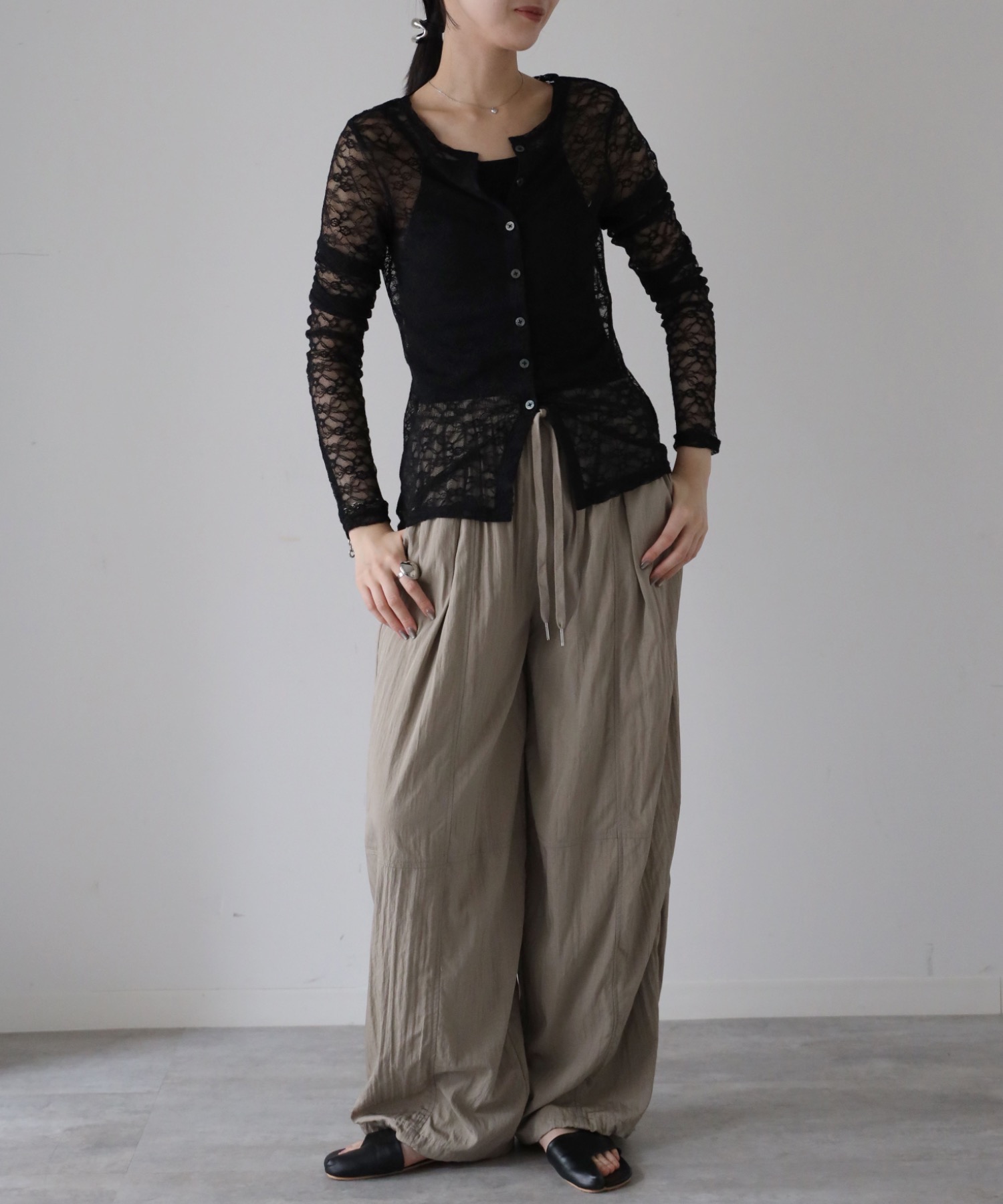 model：164cm. 着用サイズ：FREE