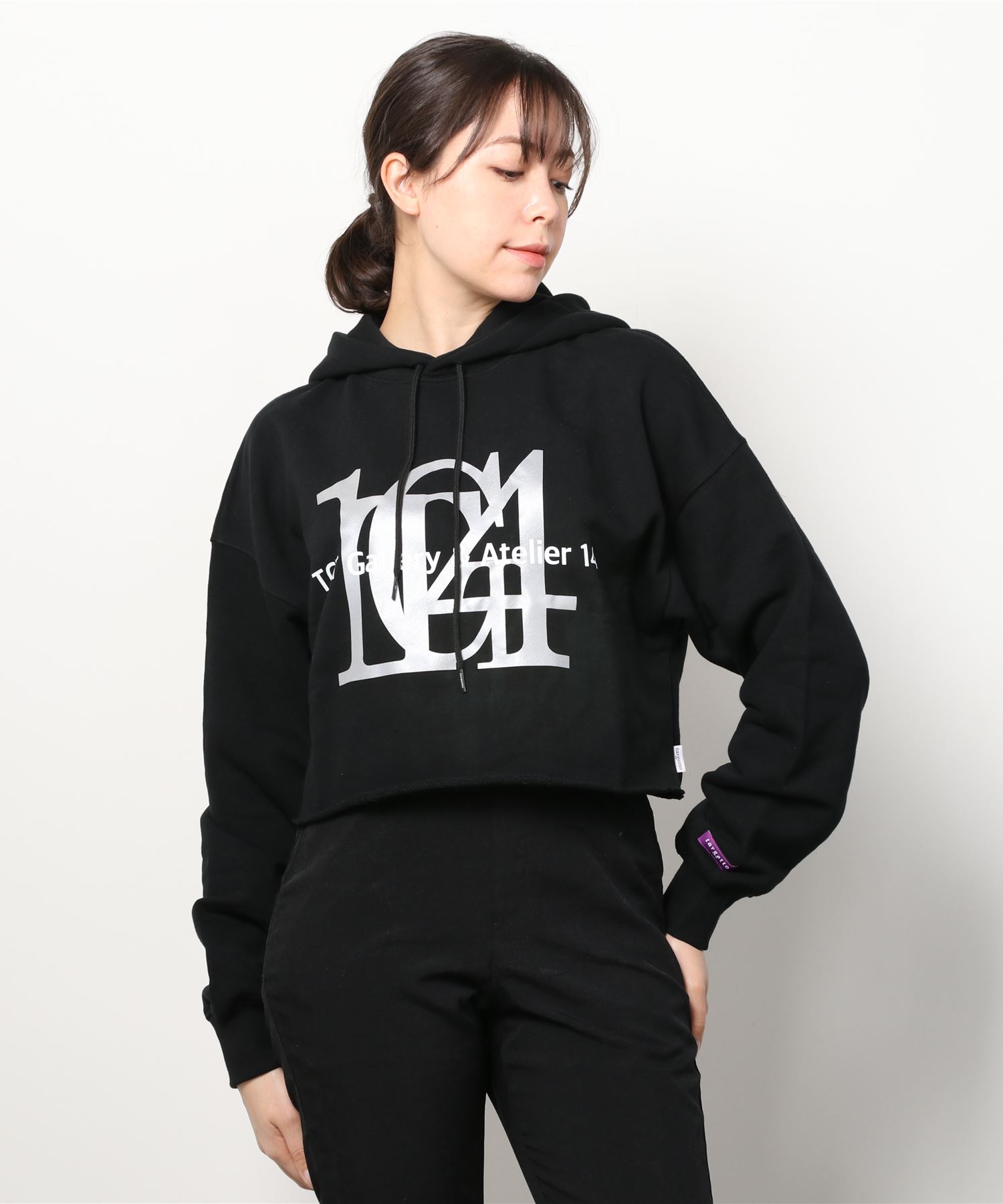 Women's Cropped Zip-Up Hoodie - Wild Fable™ Black XXS