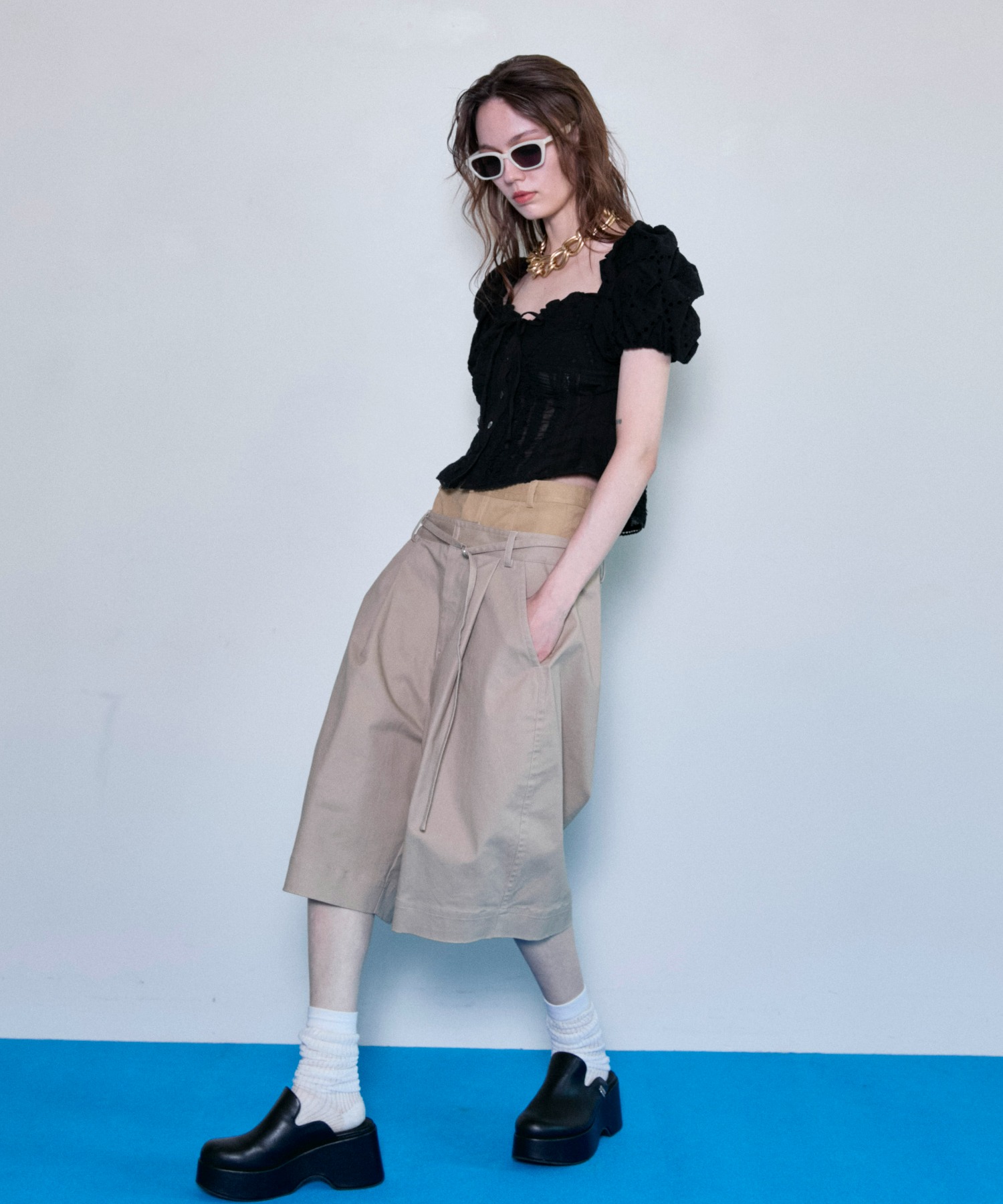 25SUMMER PRE-ORDER】2way Cotton Puff Sleeve Bustier/2WAYコットン