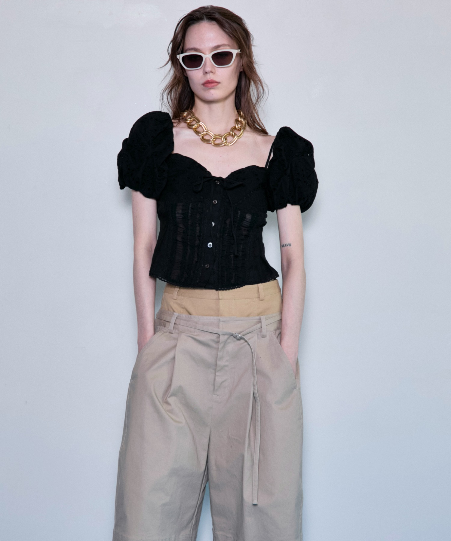 MAISON SPECIAL メゾンスペシャル コットンパフスリーブビスチェ シャツ/ブラウス 【25SUMMER PRE-ORDER】2way Cotton Puff Sleeve