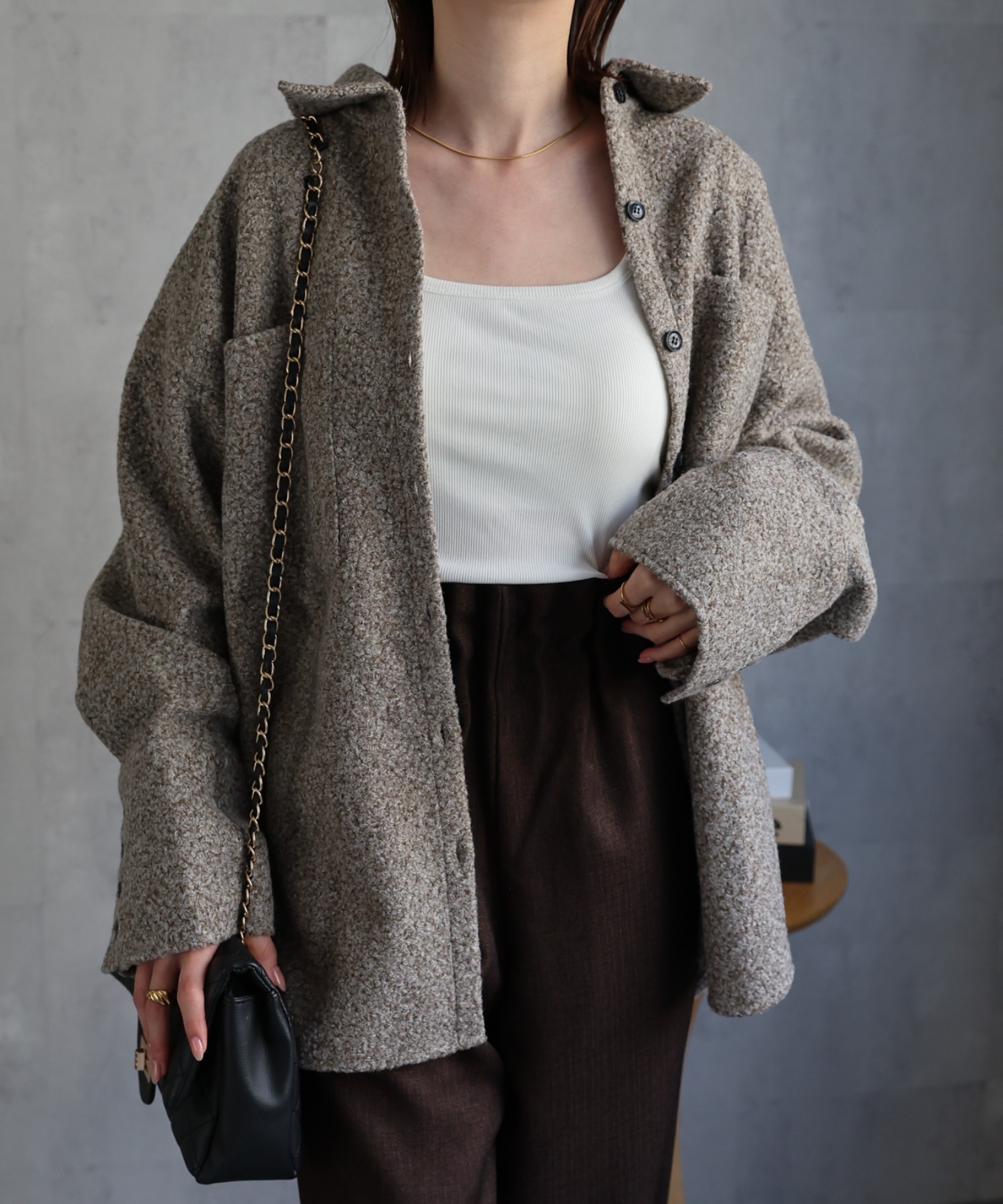 model：162cm 着用サイズ：F