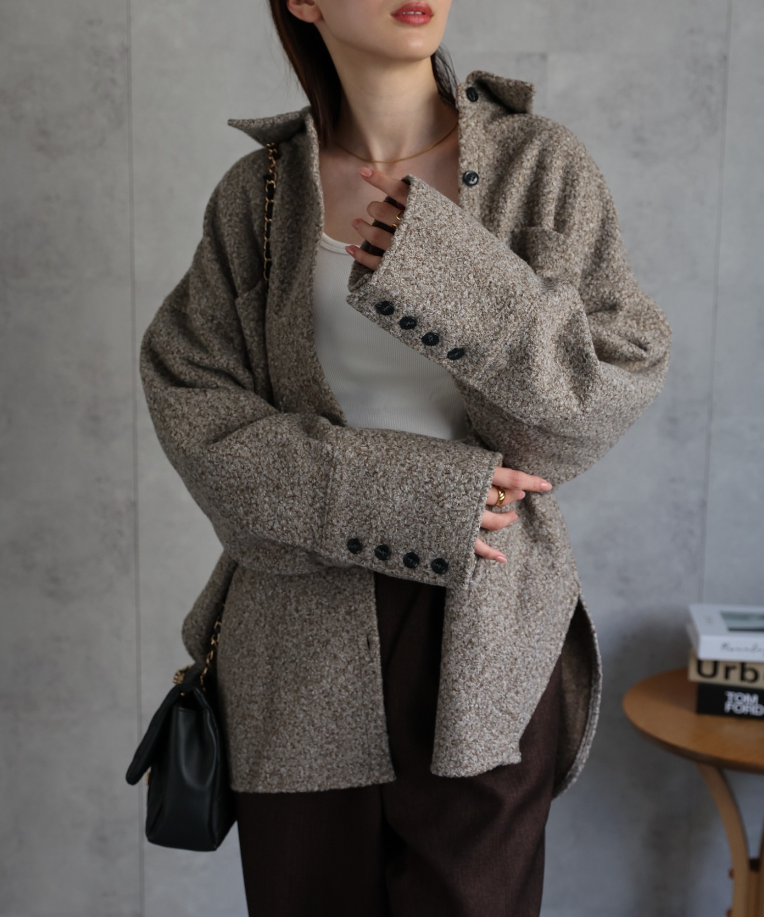 model：162cm 着用サイズ：F