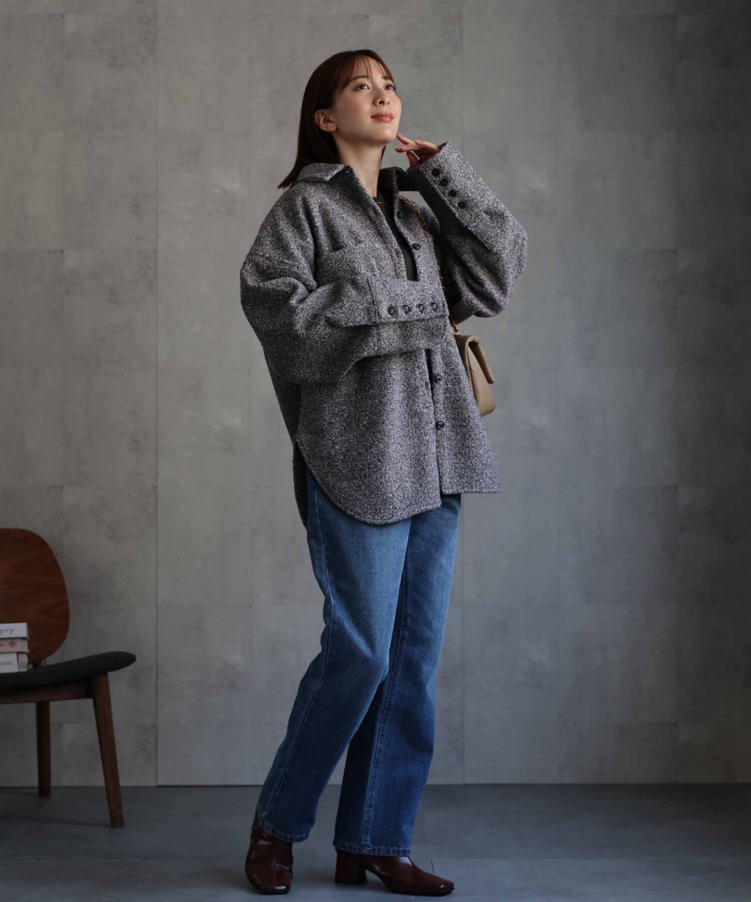model：162cm 着用サイズ：F