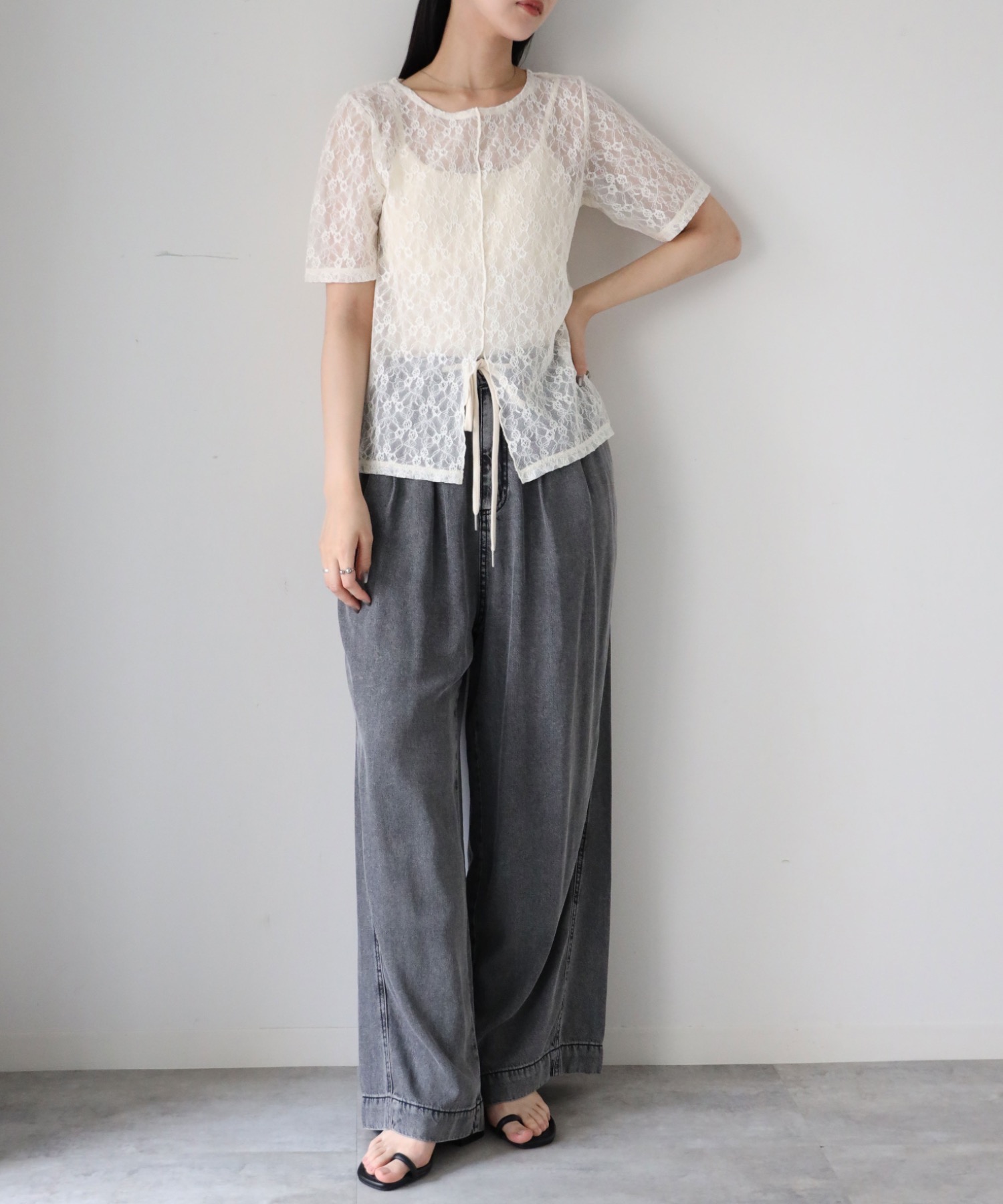 model164cm. 着用サイズ：FREE