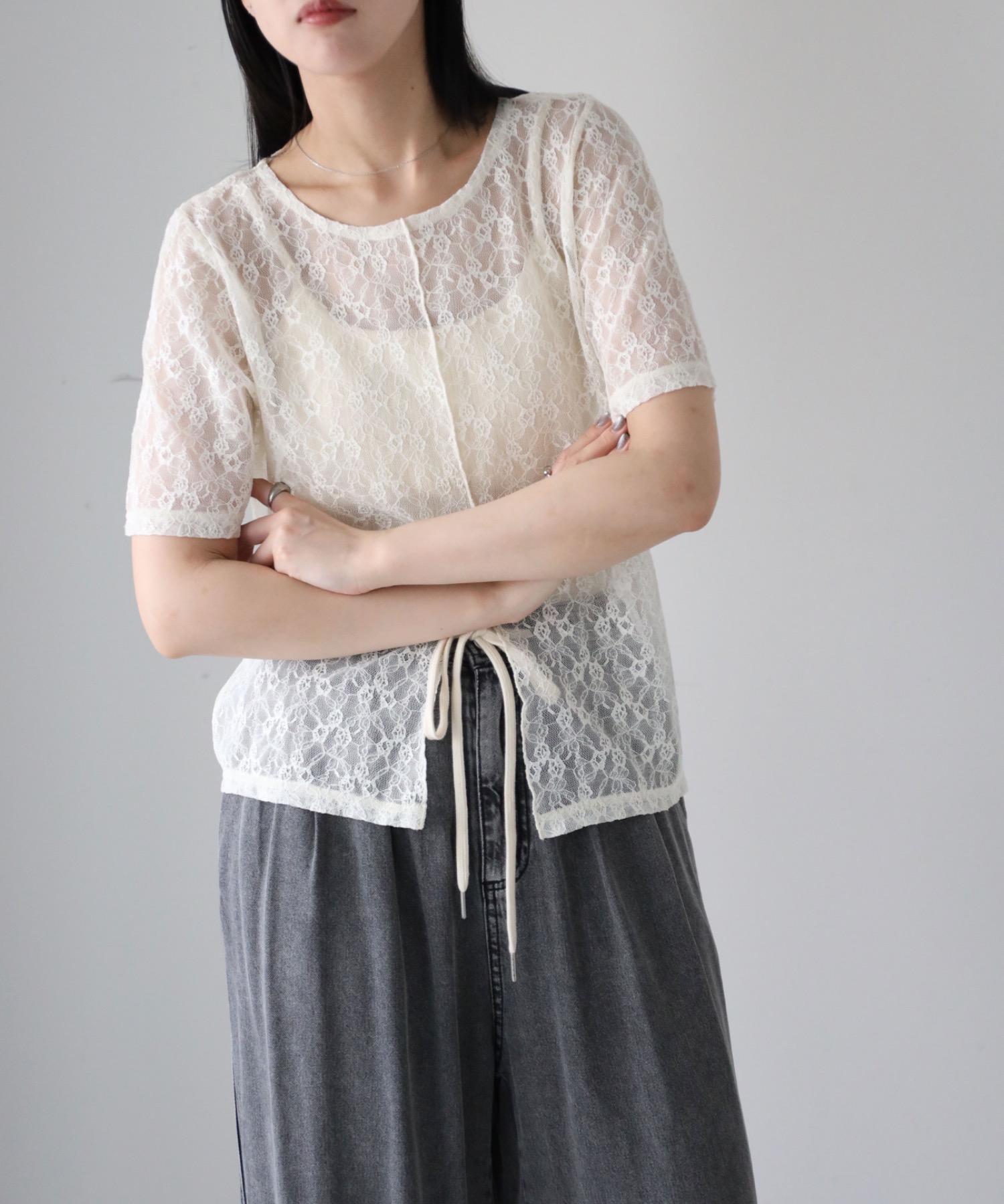 model164cm. 着用サイズ：FREE