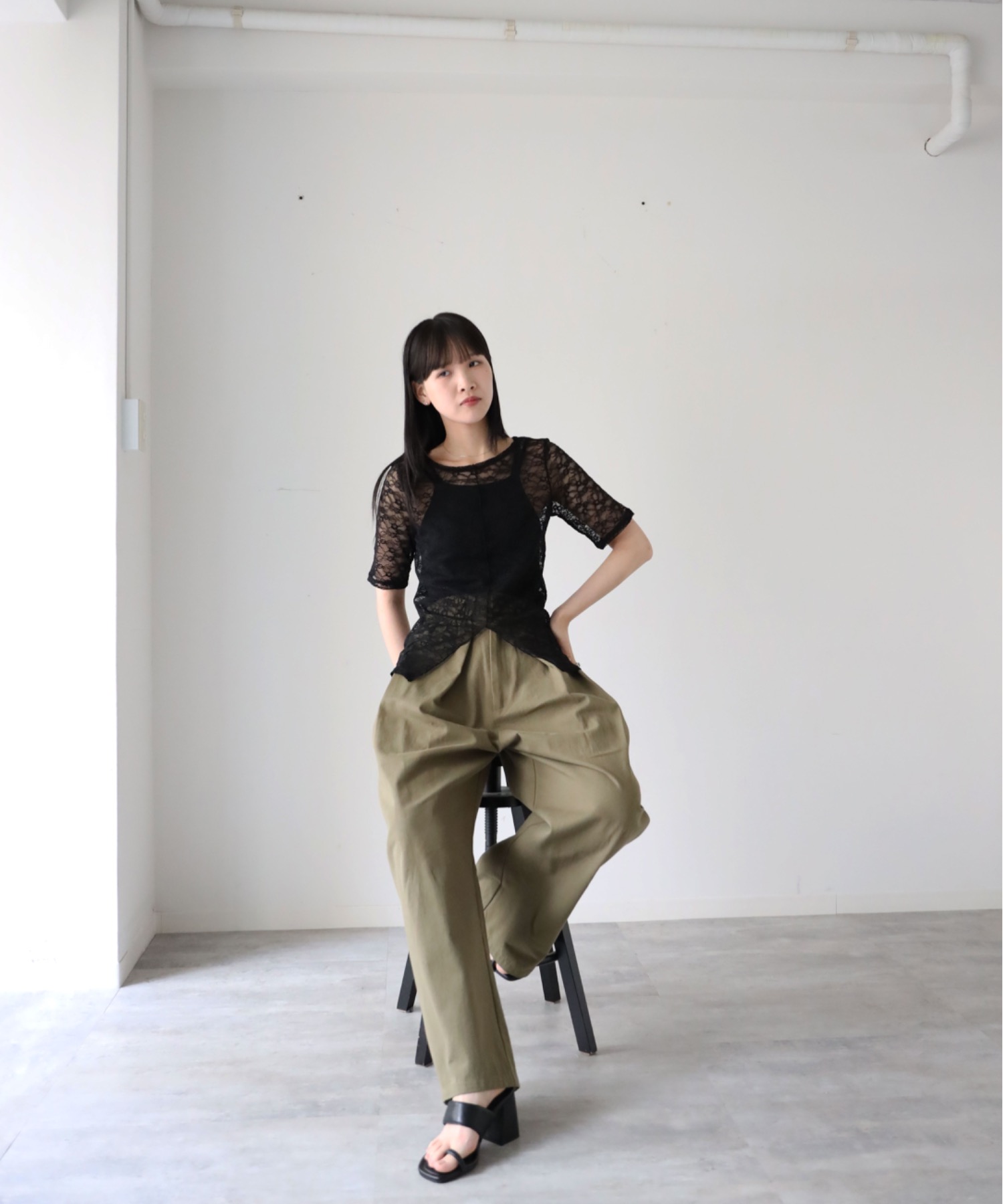model164cm. 着用サイズ：FREE