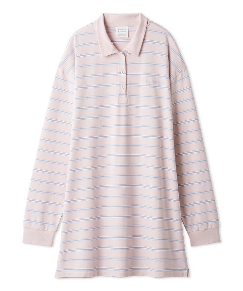 マルチボーダーポロカラーワンピース