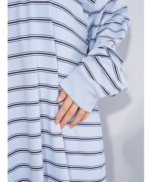 マルチボーダーポロカラーワンピース