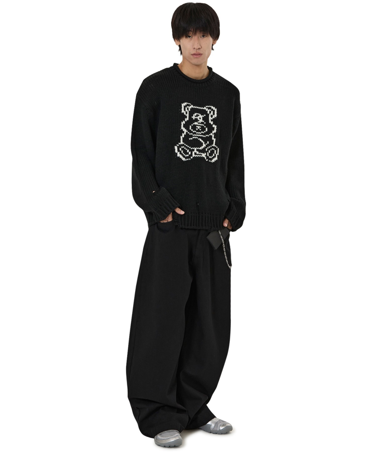 ▶︎import/黒いたぬきさまoppテープ切り売りMIX♡ OY/オーワイ』DOLLY DESTROYED KNIT/ドリー デストロイド ニット OY│A