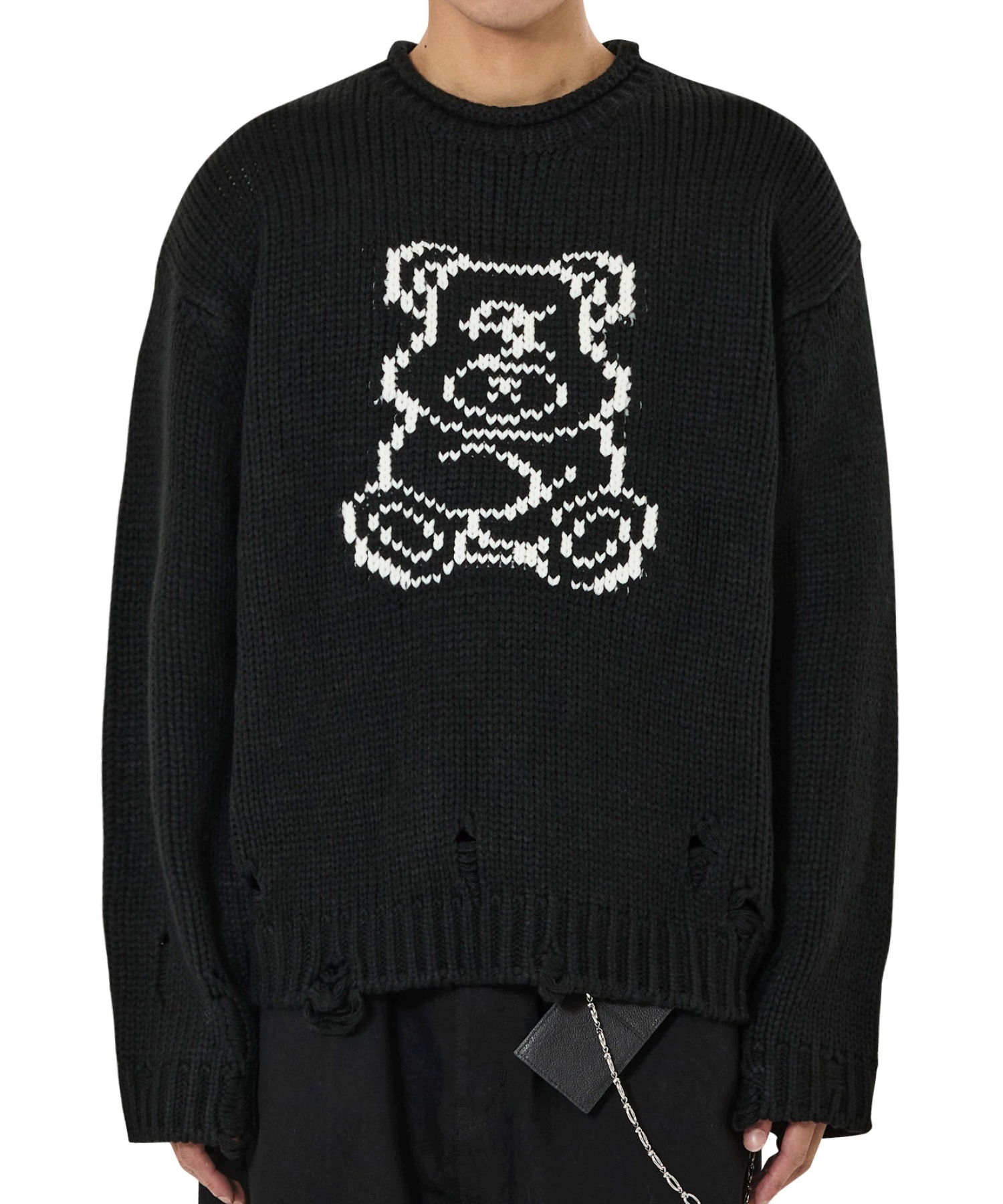 OY ニット セーター ベア オードリー くま ホワイト OY ヘアリー